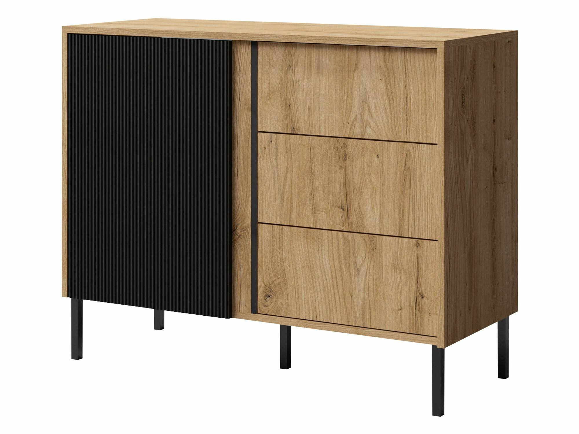Komoda Lumiri 104 (Hrast + Crno)