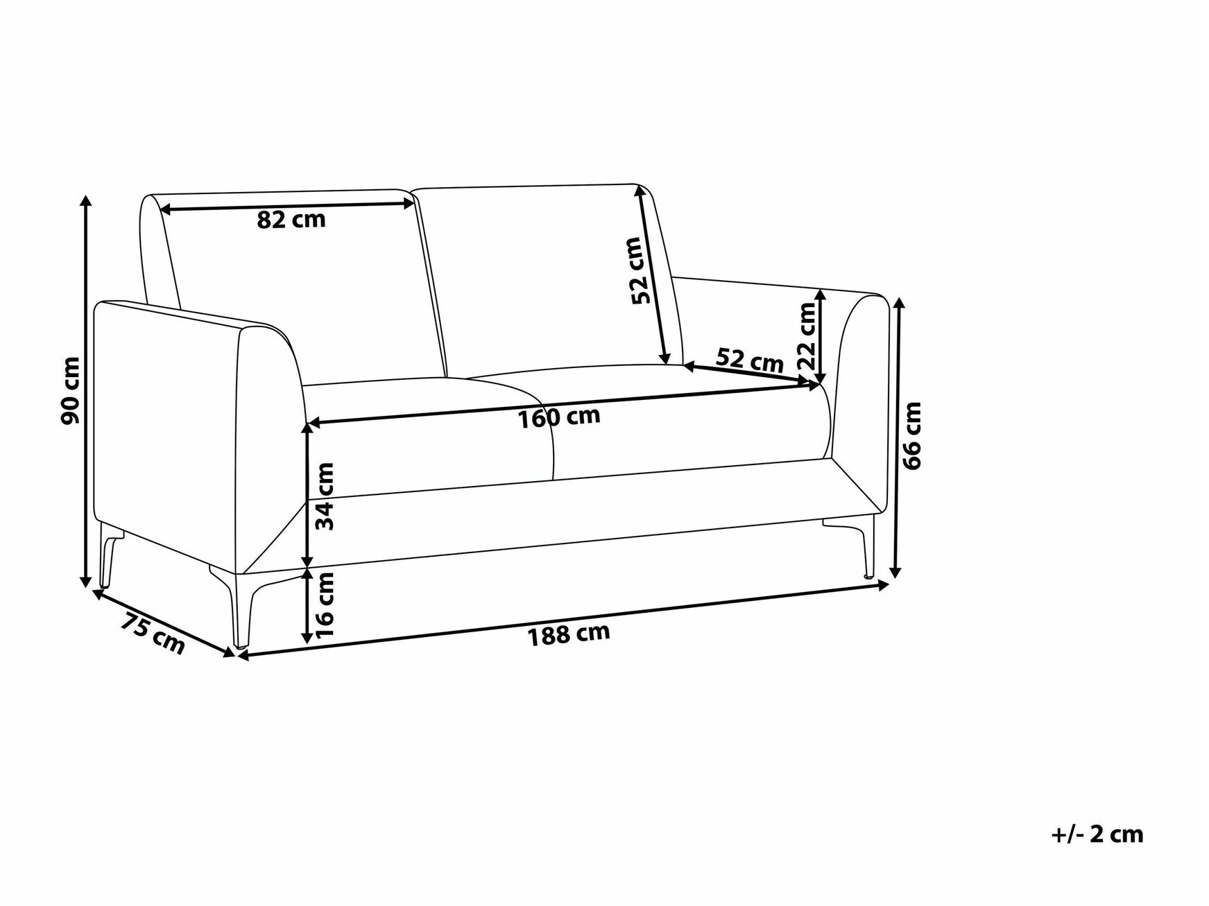 Sofa Berwyn 765 (Crno)
