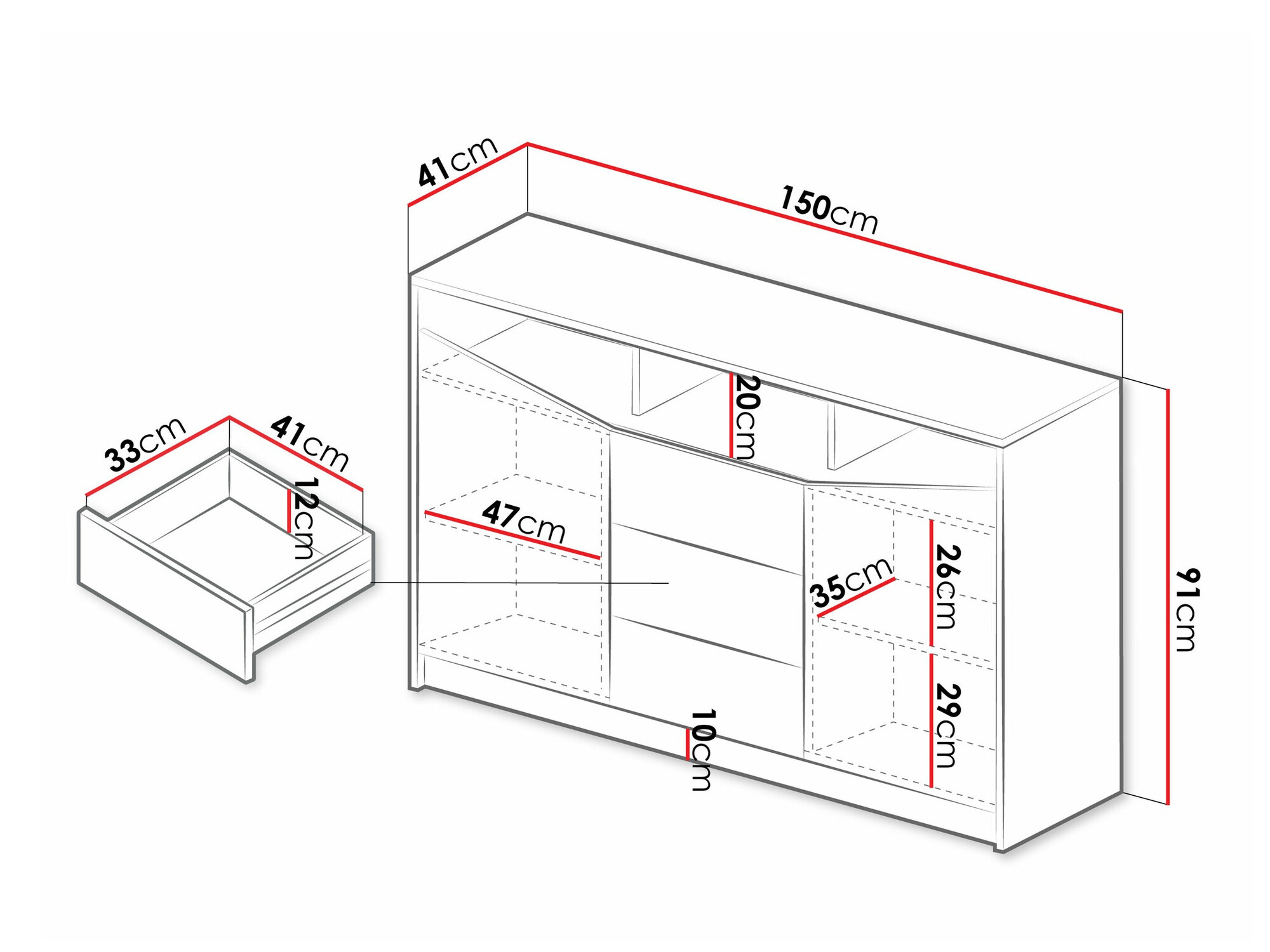 Komoda Tenreme 102 (Bež + Hrast)