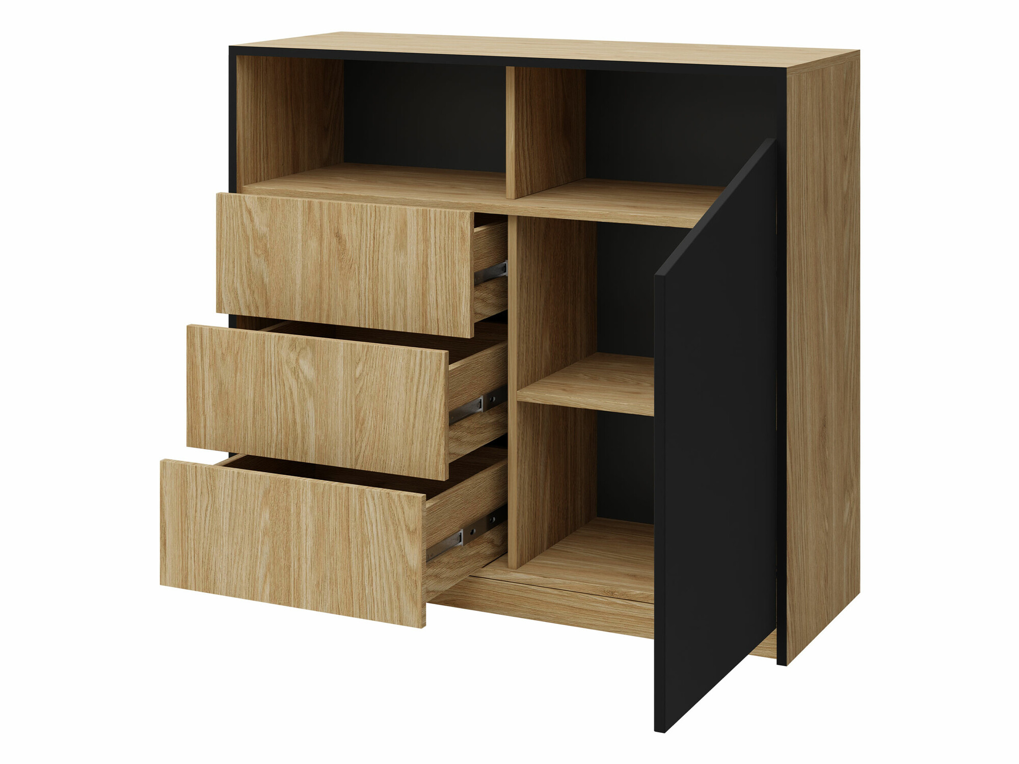 Komoda Tenreme 104 (Hrast + Crno)