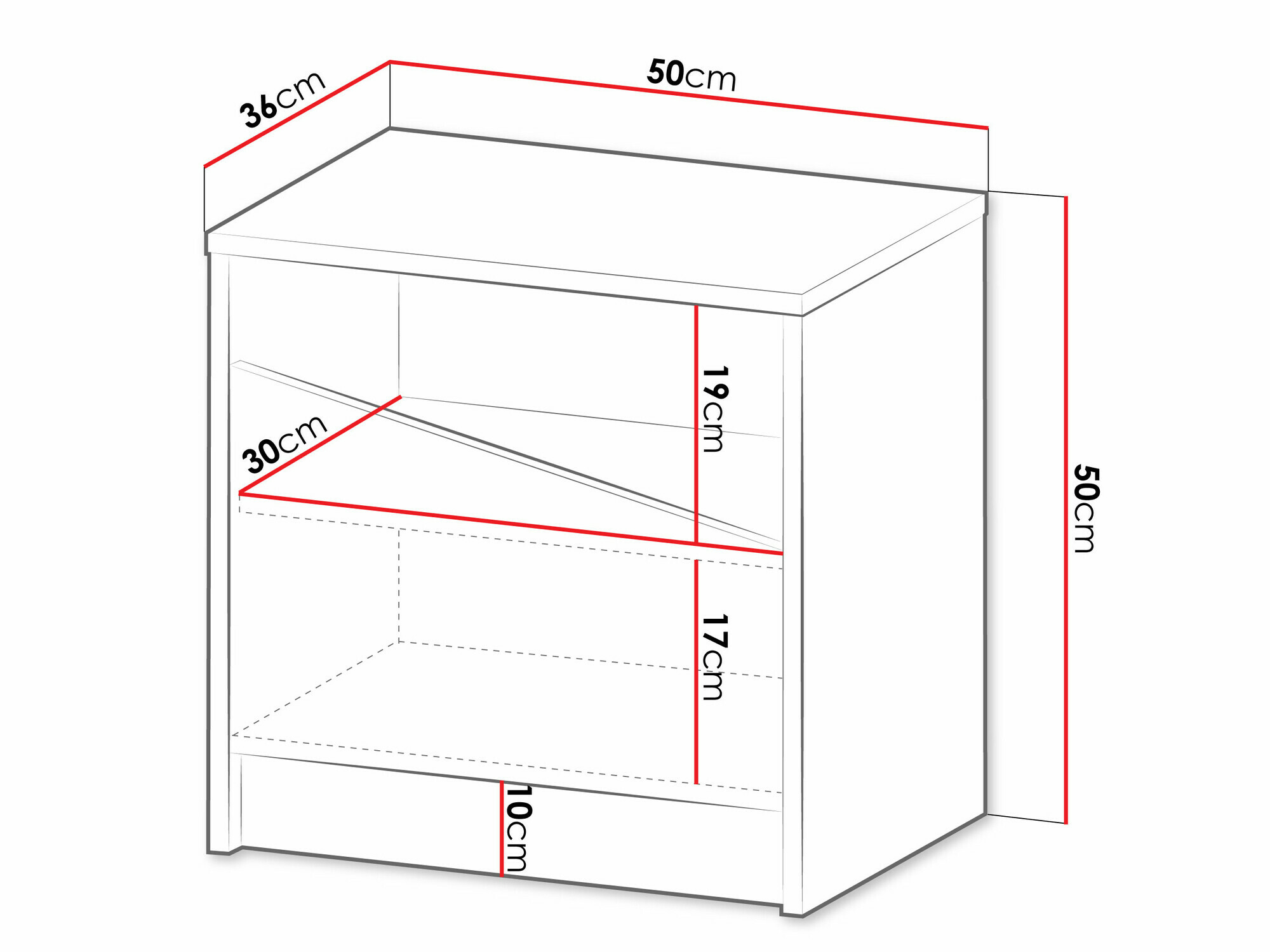 Noćni ormarić Tenreme 105 (Hrast + Crno)