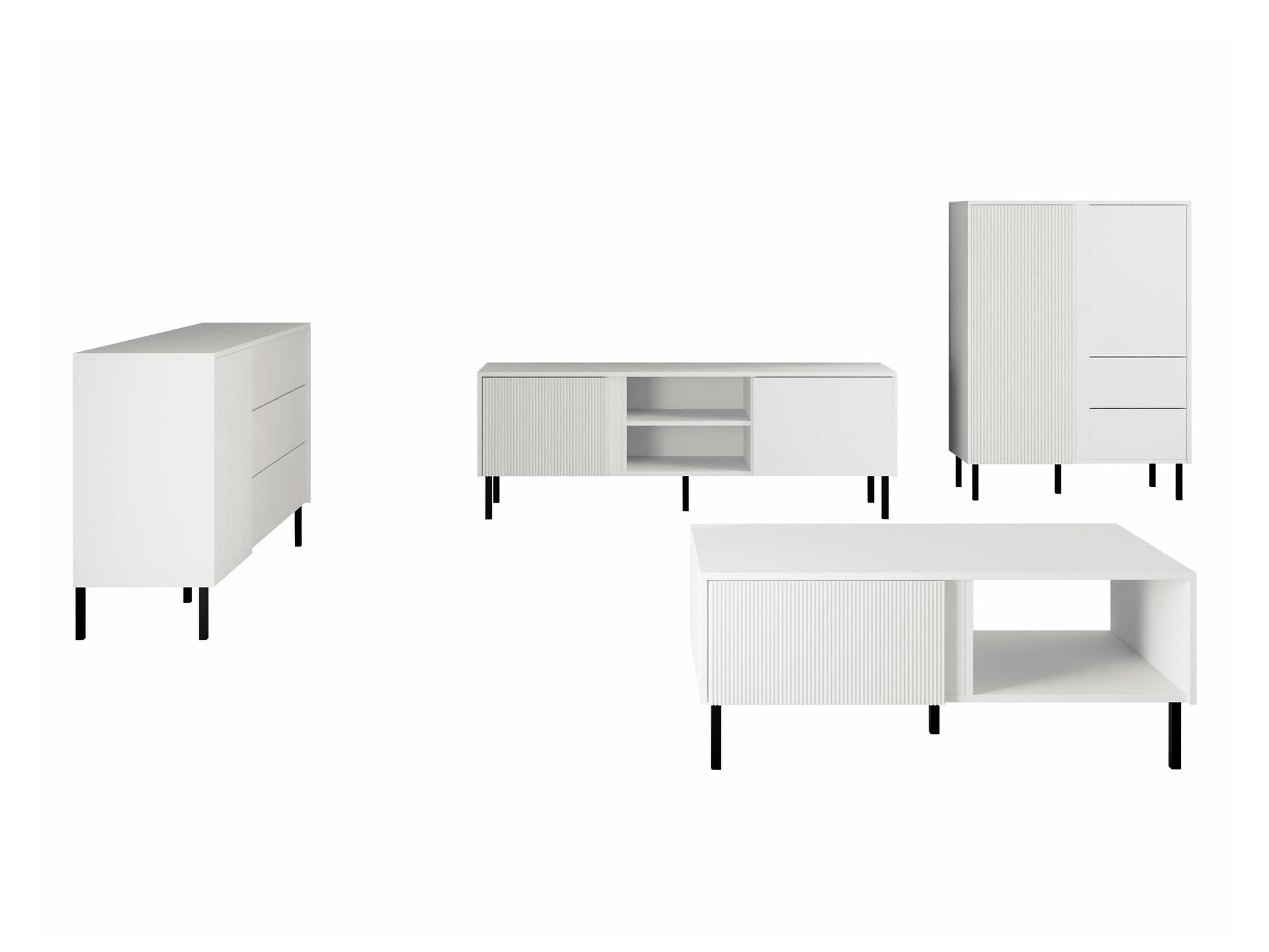 Set za dnevnu sobu Lumiri 108 (Belo)