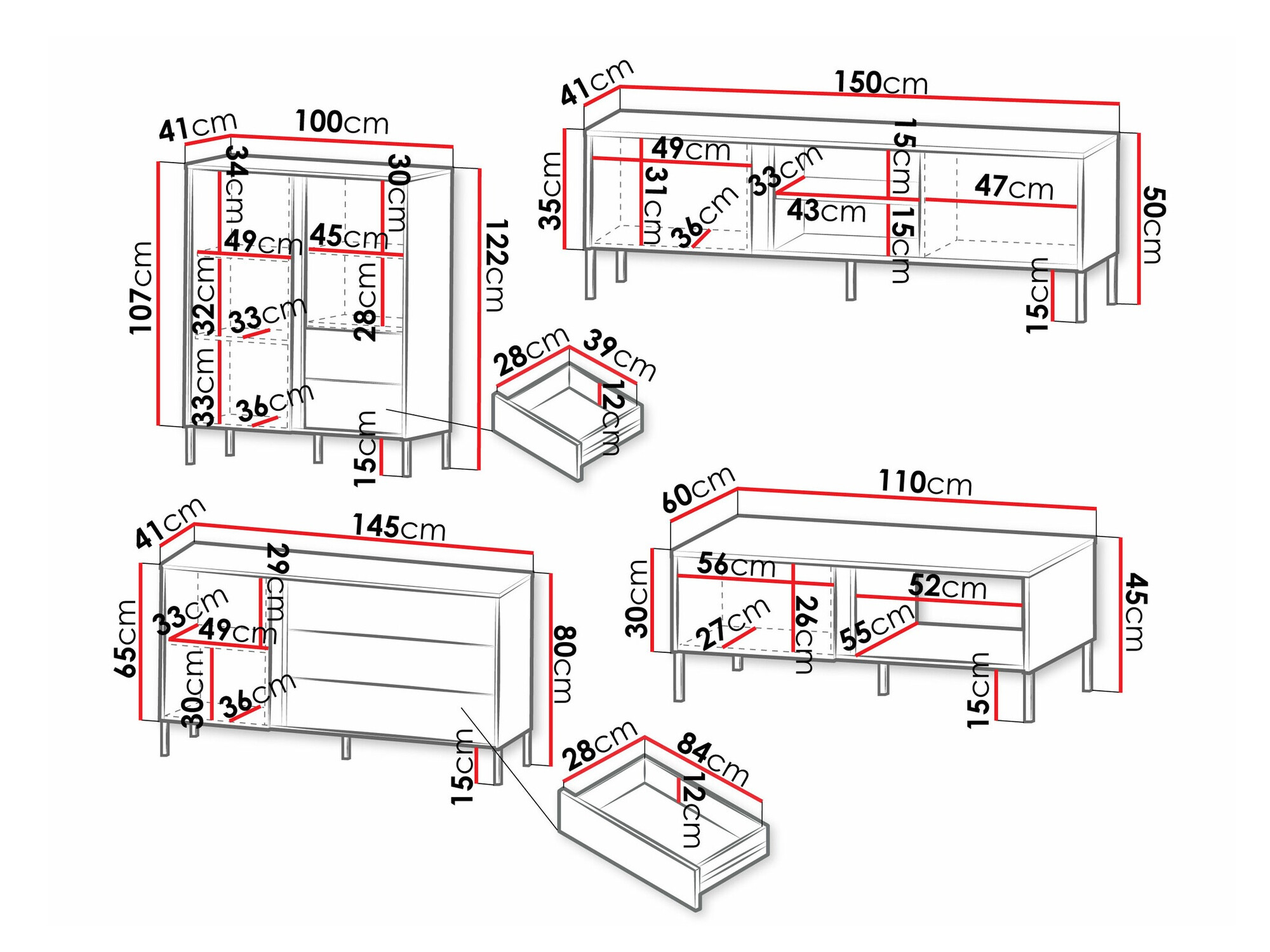 Set za dnevnu sobu Lumiri 108 (Belo)