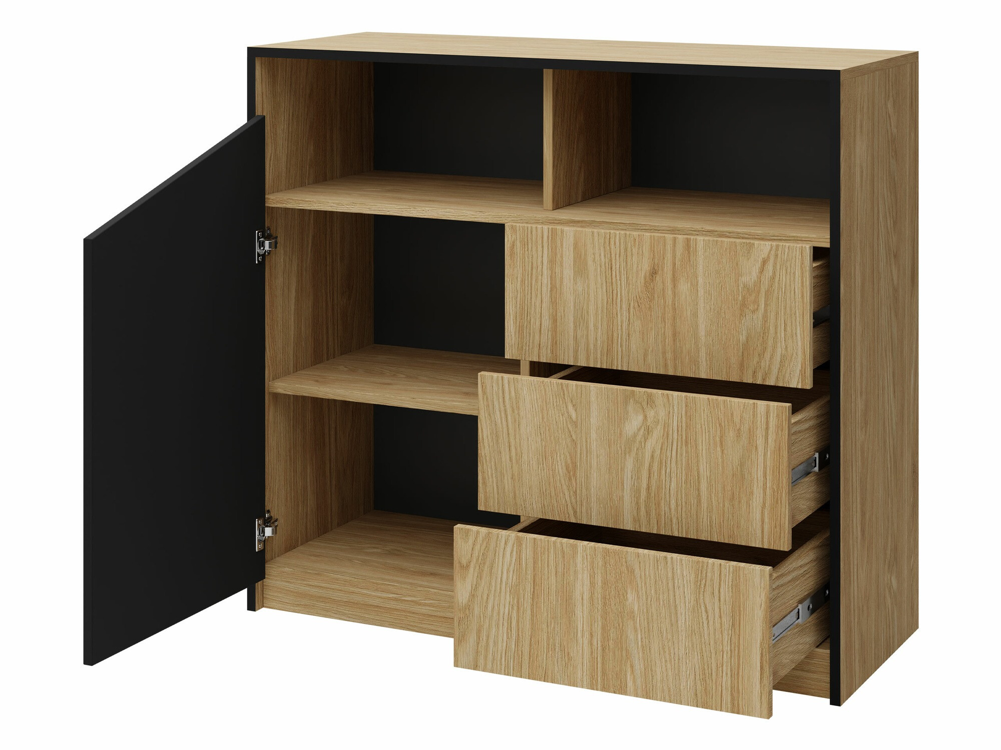 Set spavaća soba Tenreme 108 (Hrast + Crno)