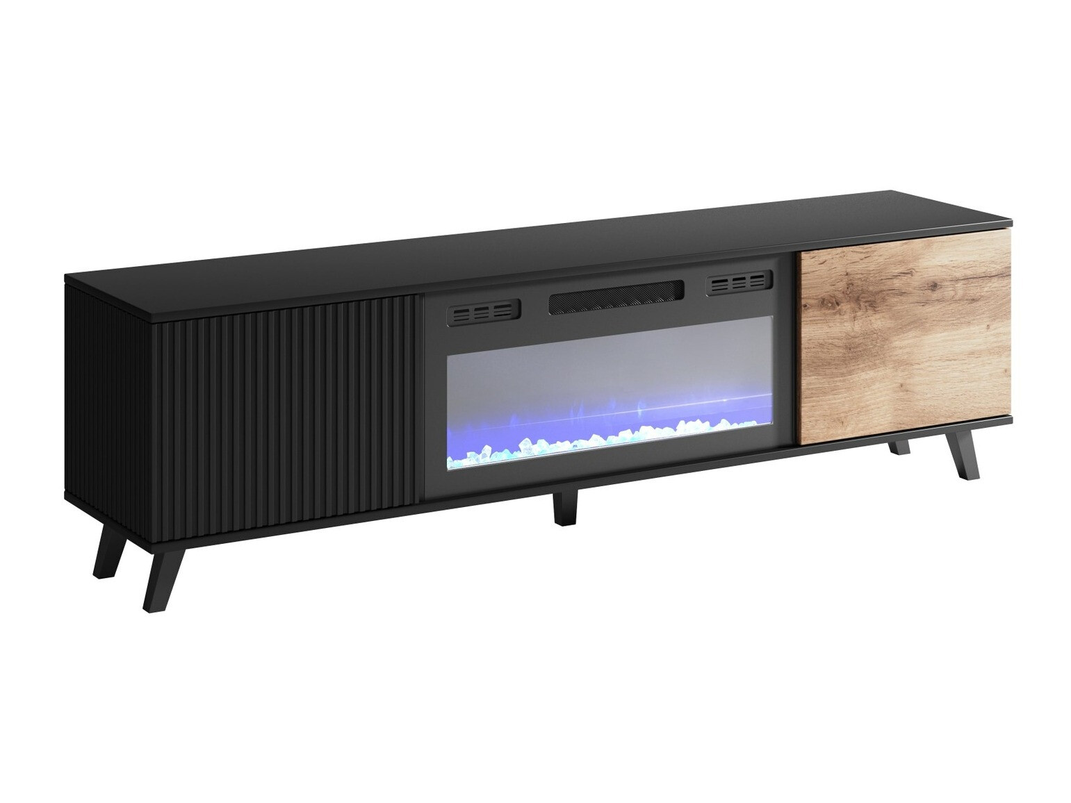 TV komoda Luelia 121 (Crno + Hrast Votan)