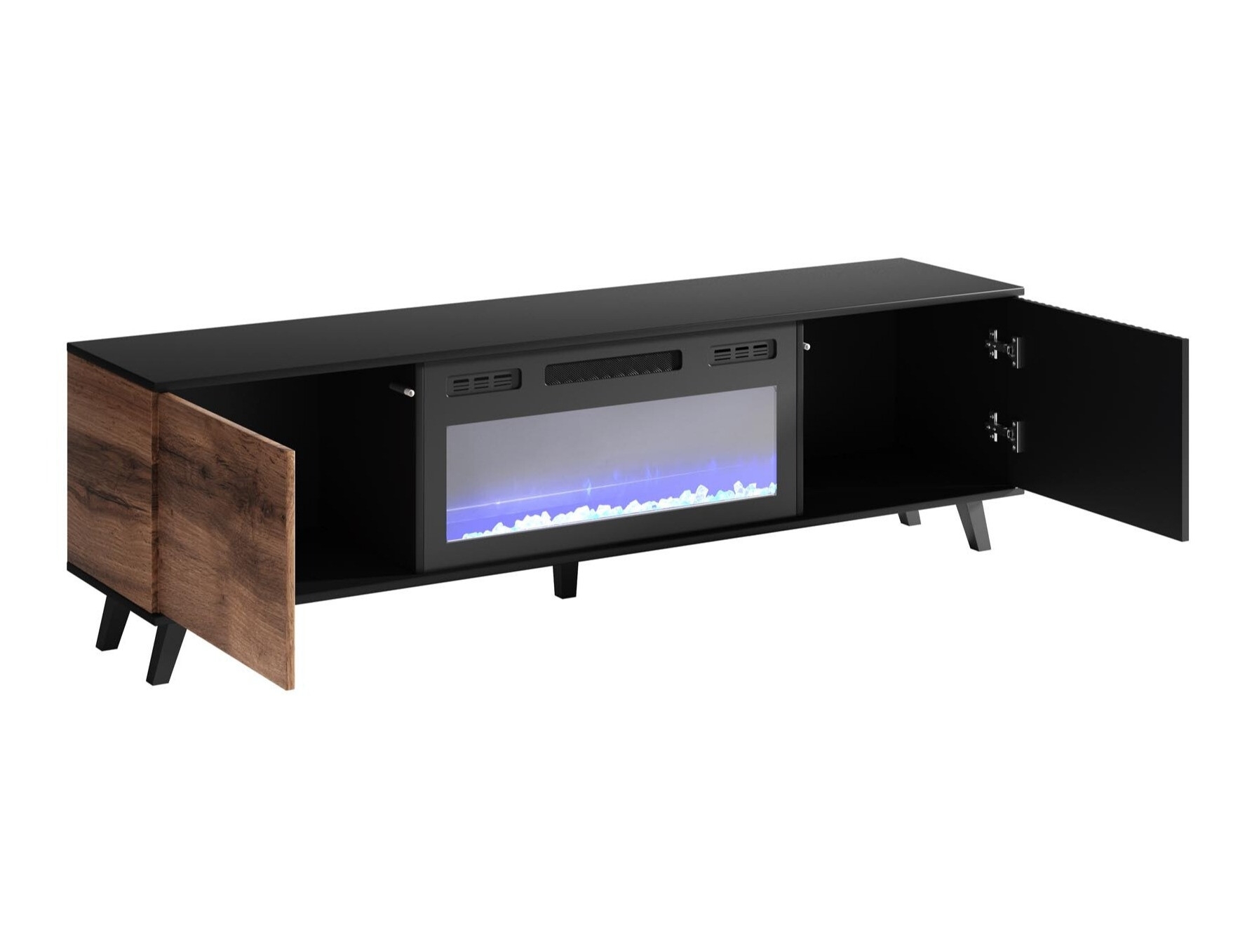 TV komoda Luelia 121 (Crno + Hrast Votan)