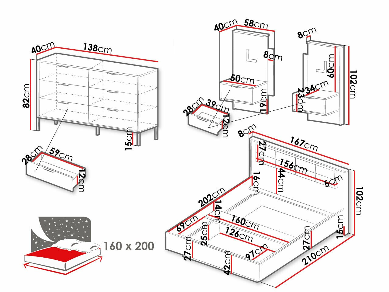Set spavaća soba Flodale 104
