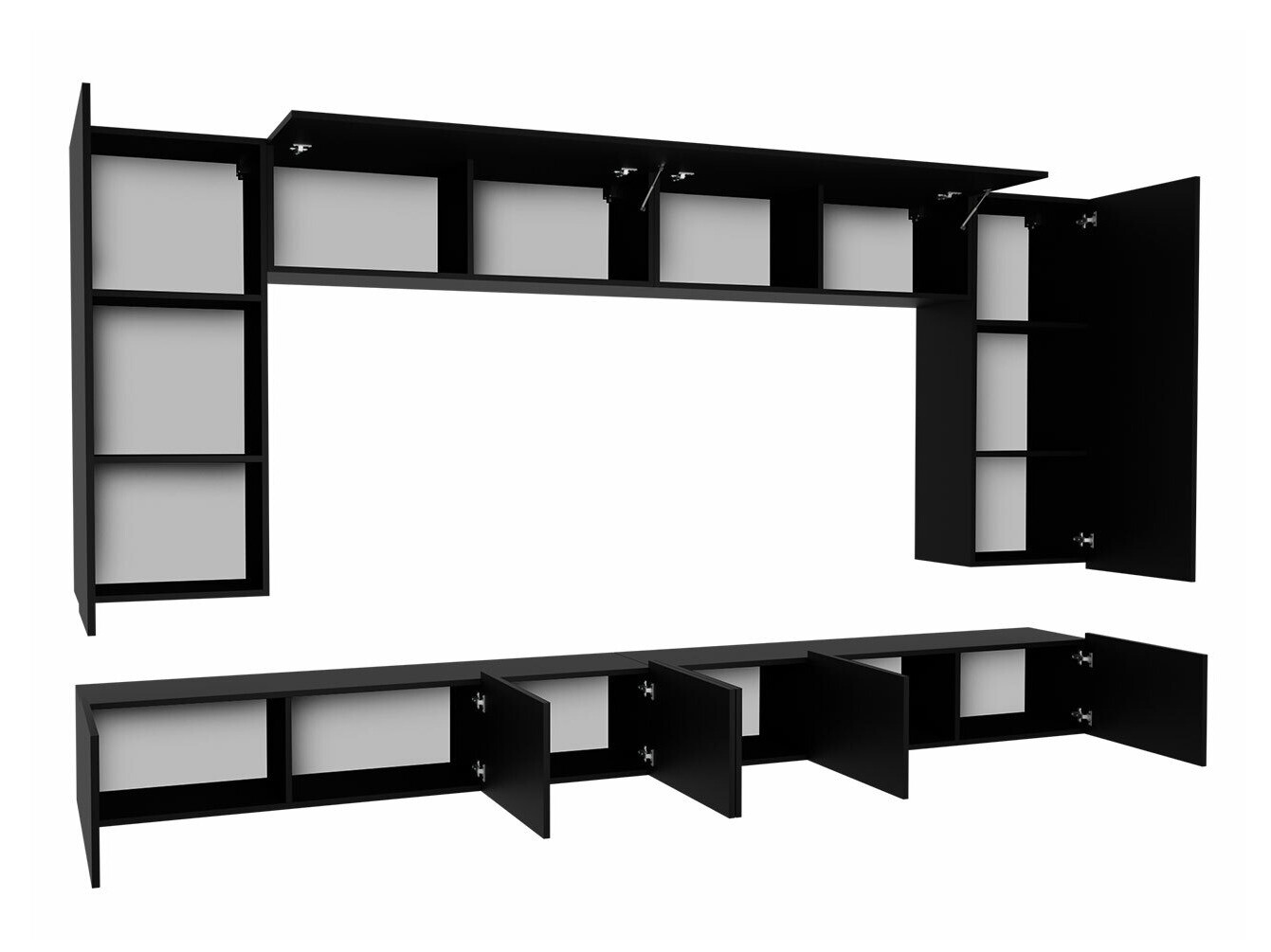 Set za dnevnu sobu Tivdalu 135 (Belo + Sjajno belo)