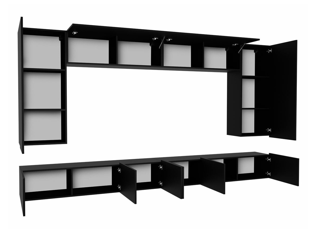 Set za dnevnu sobu Tivdalu 135 (Zlatni hrast + Belo + Sjajno belo)