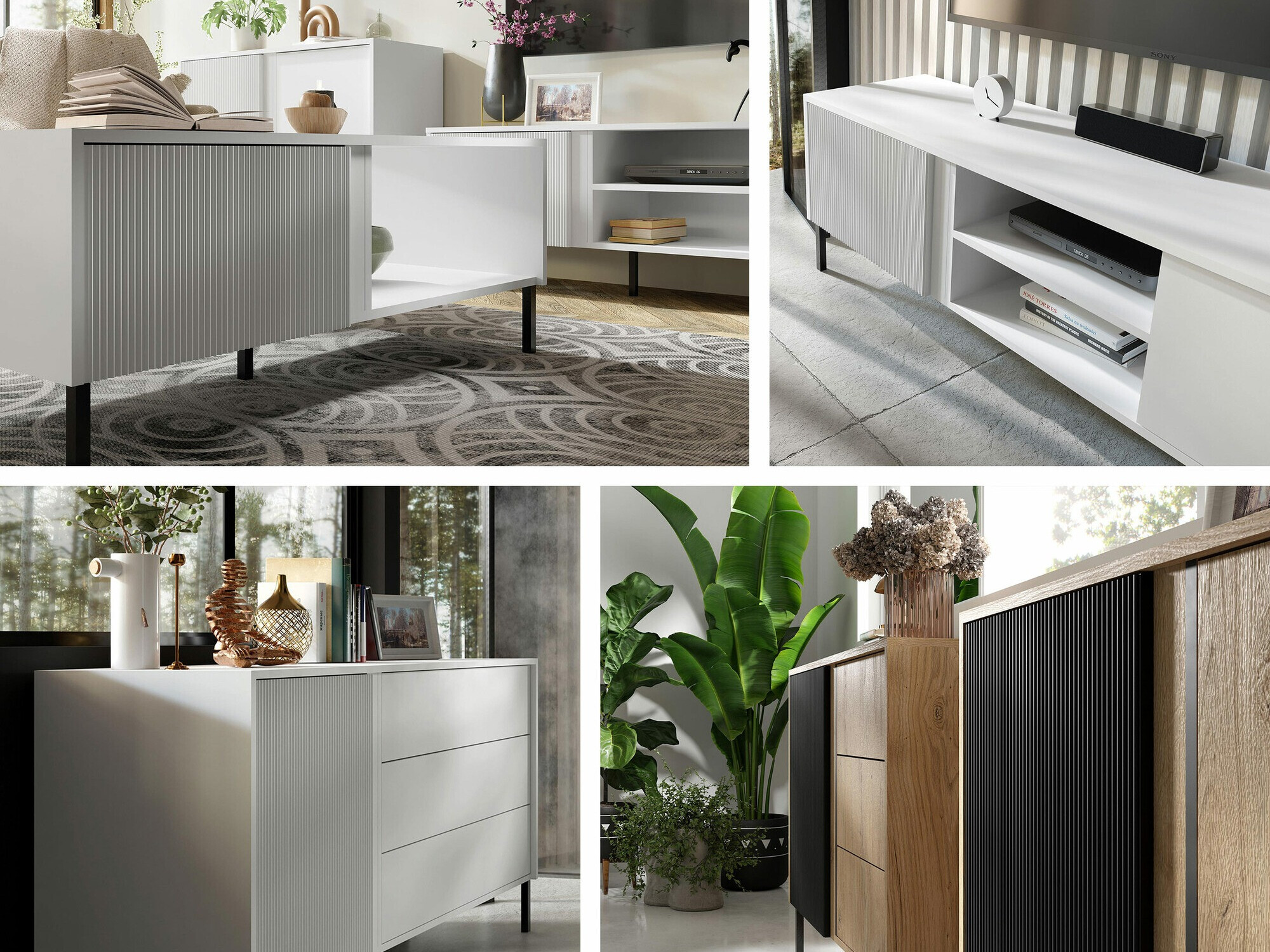 TV komoda Lumiri 105 (Hrast + Crno)