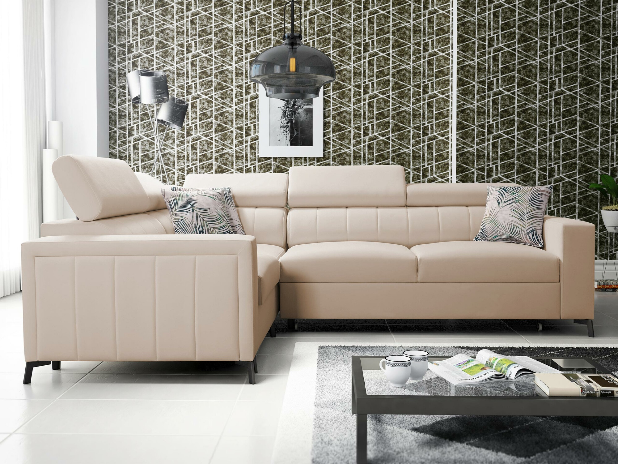 Ugaona sofa Sarasota 149 (Mono 231 + Botanical 36)