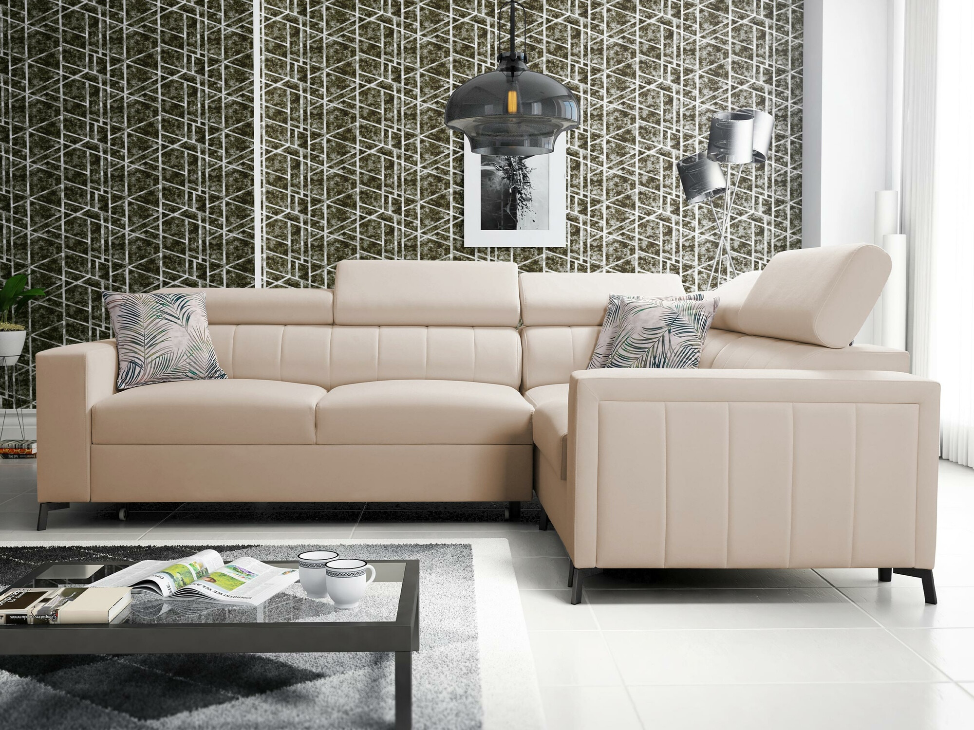 Ugaona sofa Sarasota 149 (Mono 231 + Botanical 36)