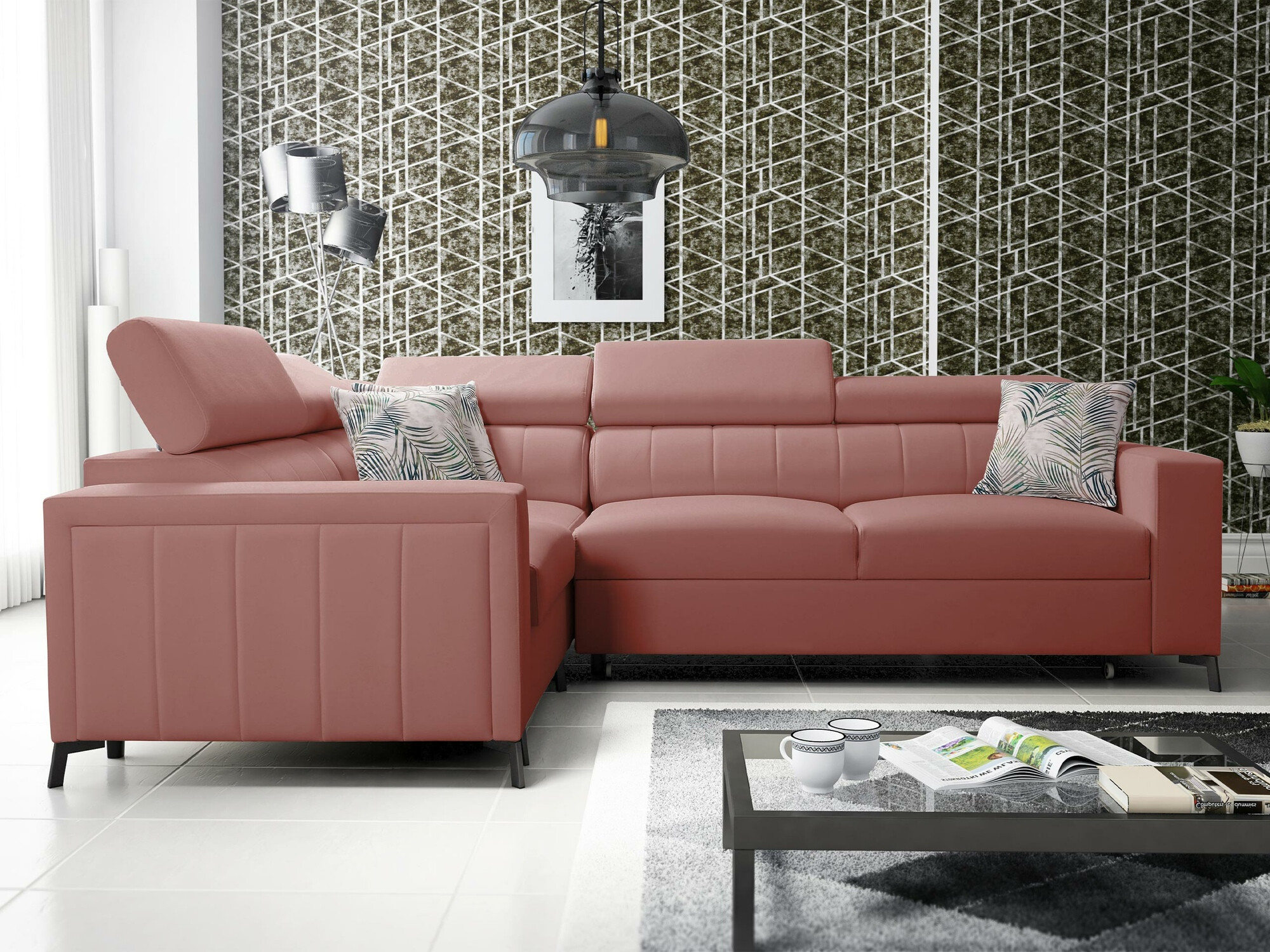 Ugaona sofa Sarasota 149 (Mono 235 + Botanical 36)