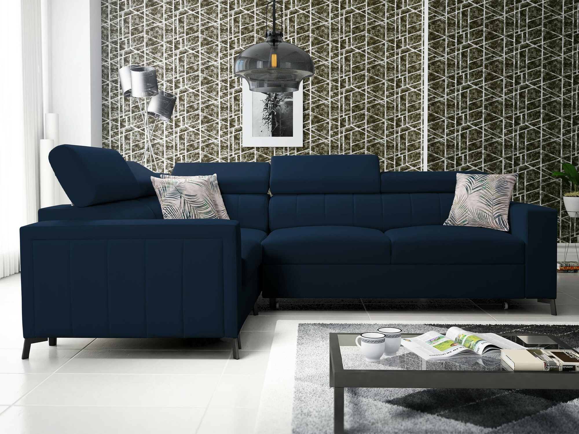 Ugaona sofa Sarasota 149 (Mono 242 + Botanical 36)