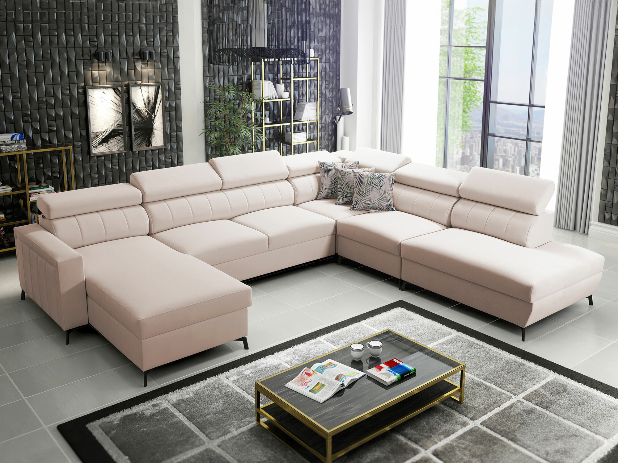 Ugaona sofa Sarasota 155 (Mono 231 + Botanical 36)