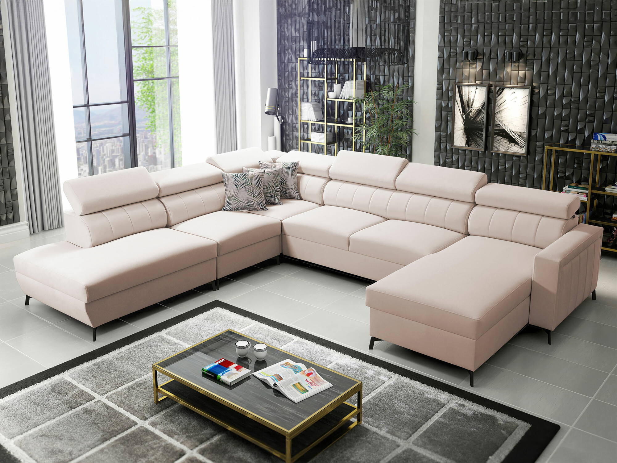 Ugaona sofa Sarasota 155 (Mono 231 + Botanical 36)
