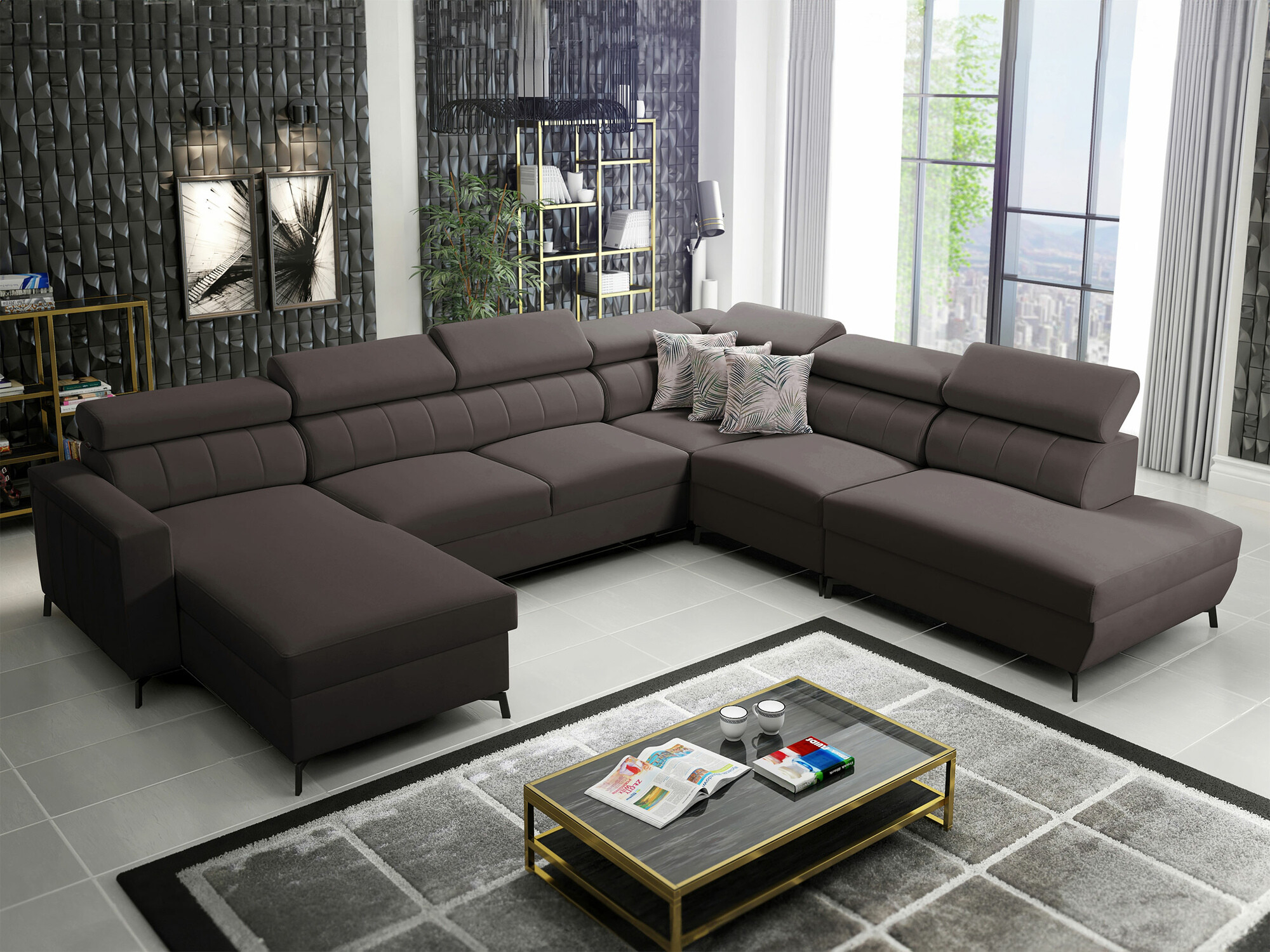Ugaona sofa Sarasota 155 (Mono 234 + Botanical 36)