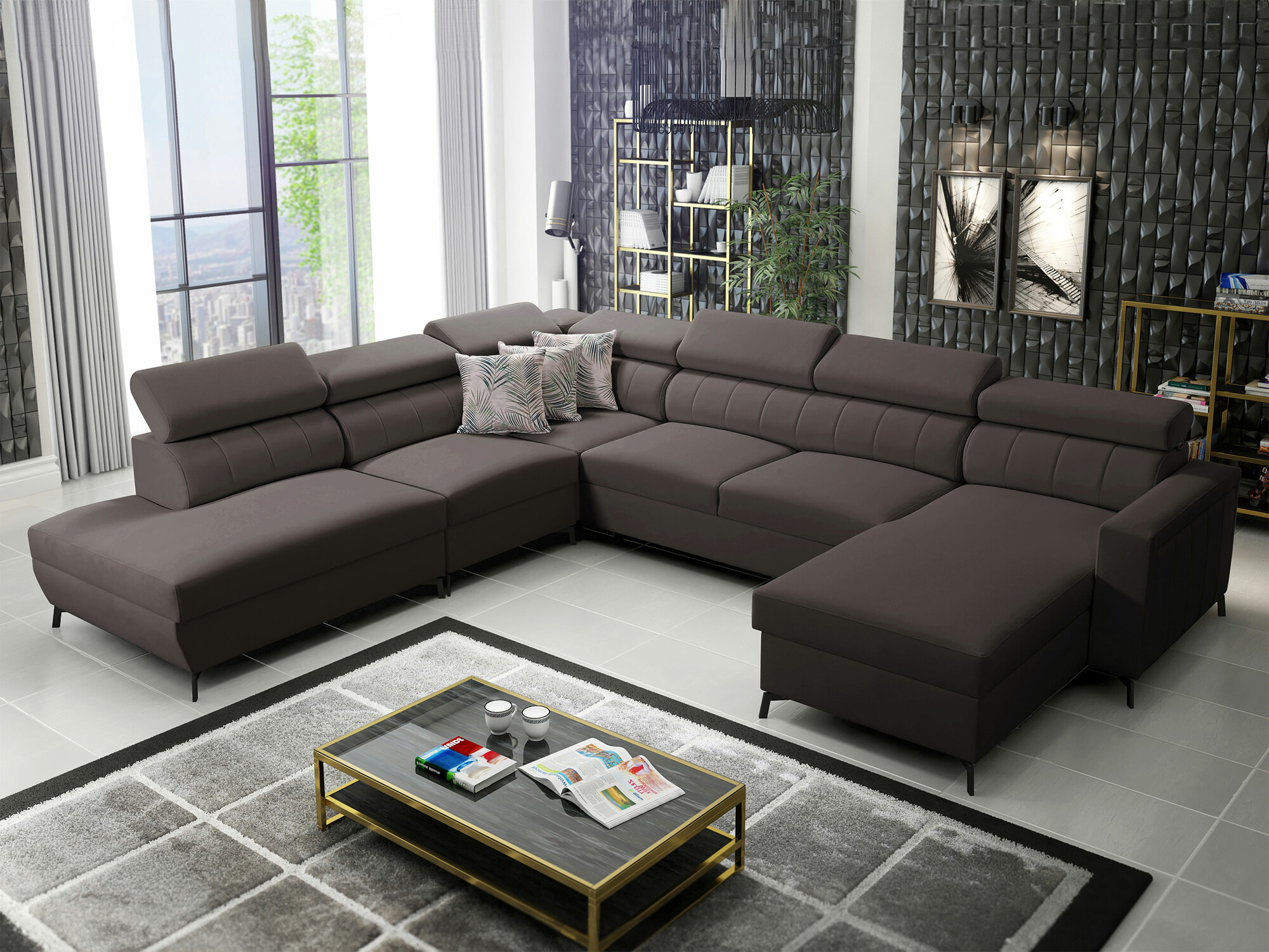 Ugaona sofa Sarasota 155 (Mono 234 + Botanical 36)