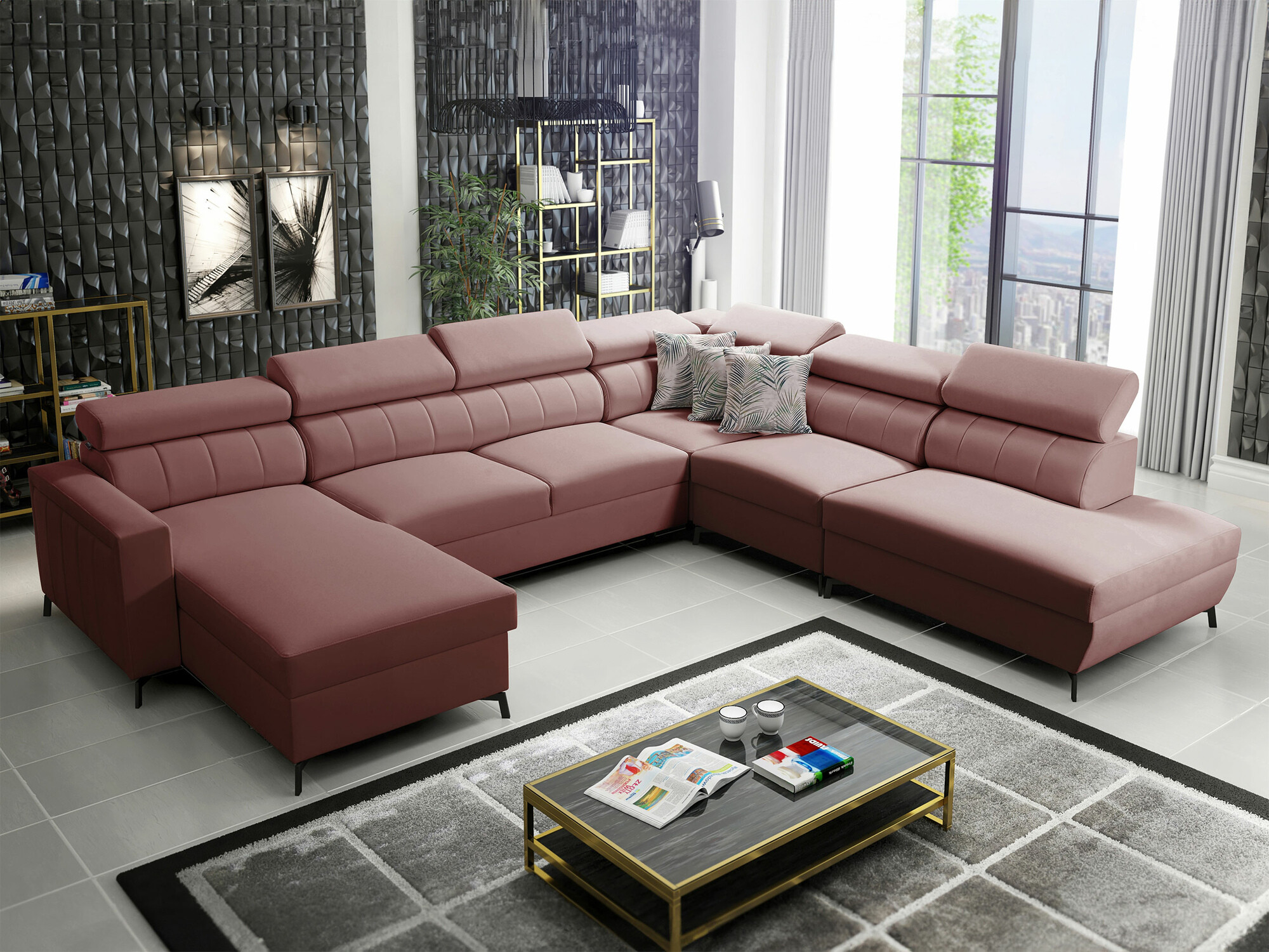 Ugaona sofa Sarasota 155 (Mono 235 + Botanical 36)