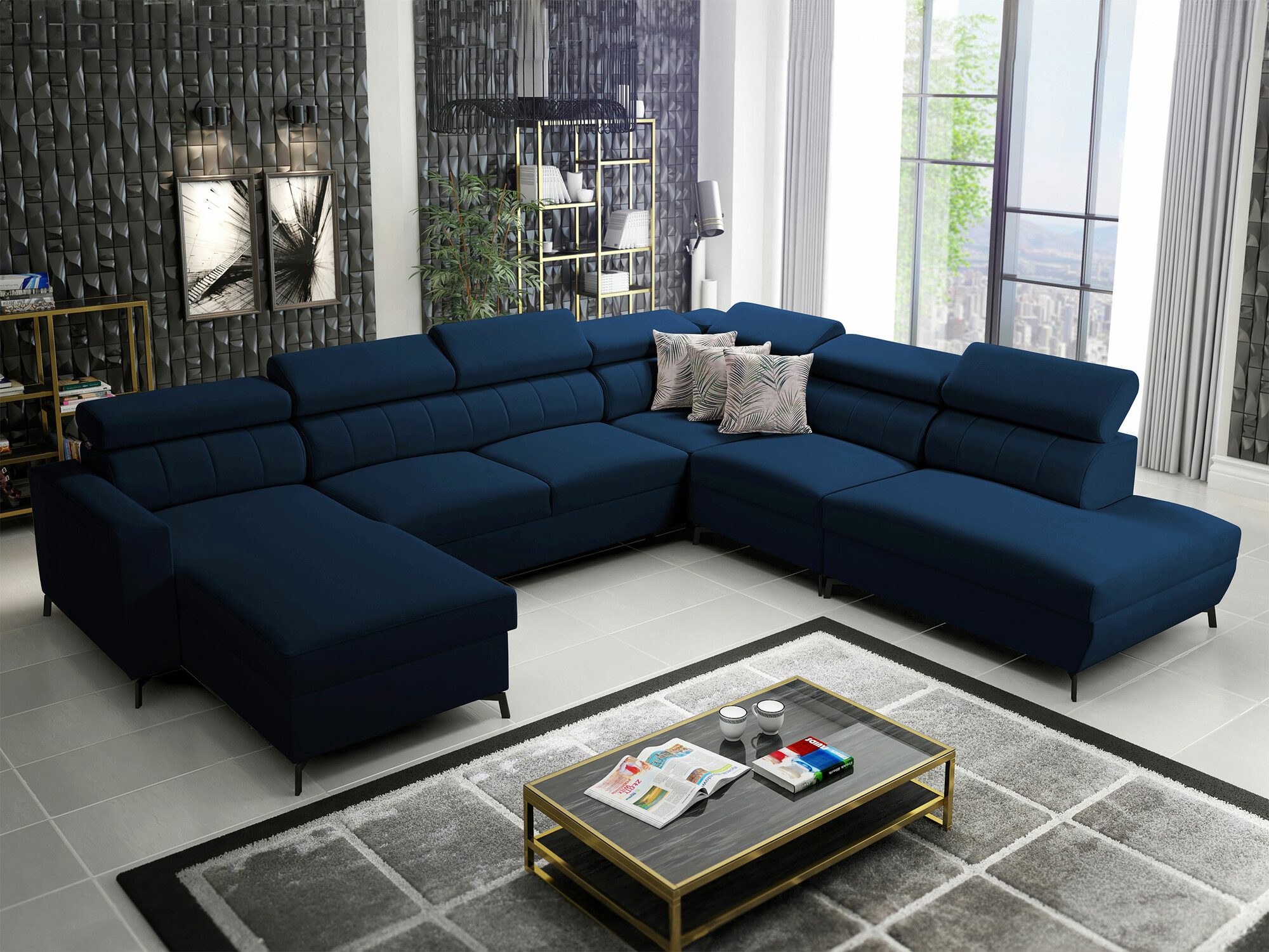 Ugaona sofa Sarasota 155 (Mono 242 + Botanical 36)