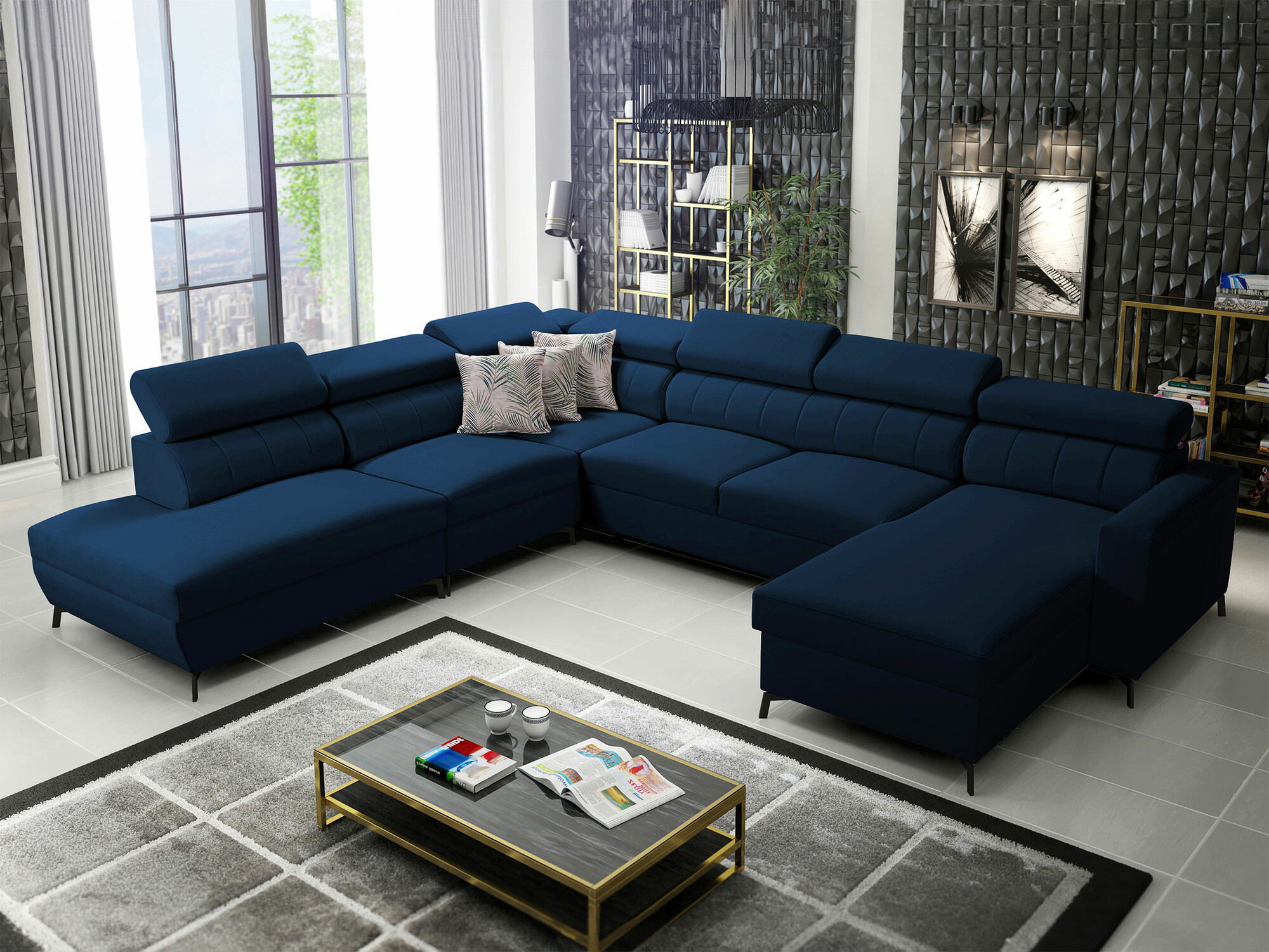 Ugaona sofa Sarasota 155 (Mono 242 + Botanical 36)