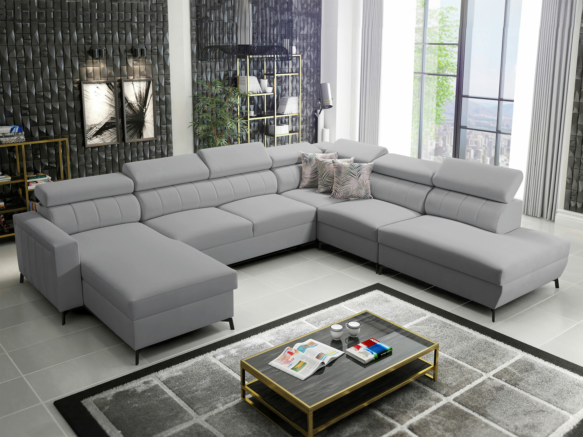 Ugaona sofa Sarasota 155 (Mono 244 + Botanical 36)