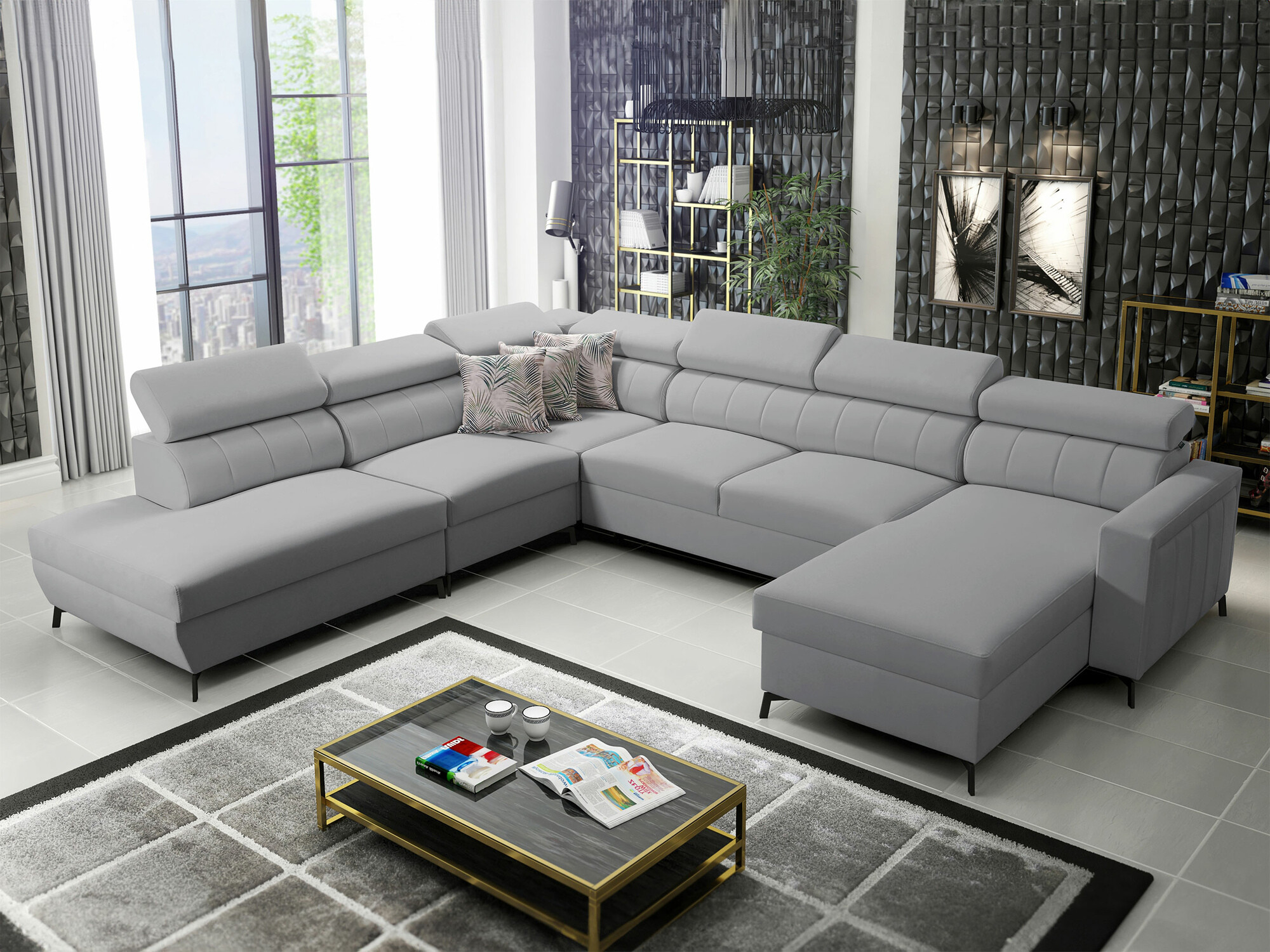 Ugaona sofa Sarasota 155 (Mono 244 + Botanical 36)