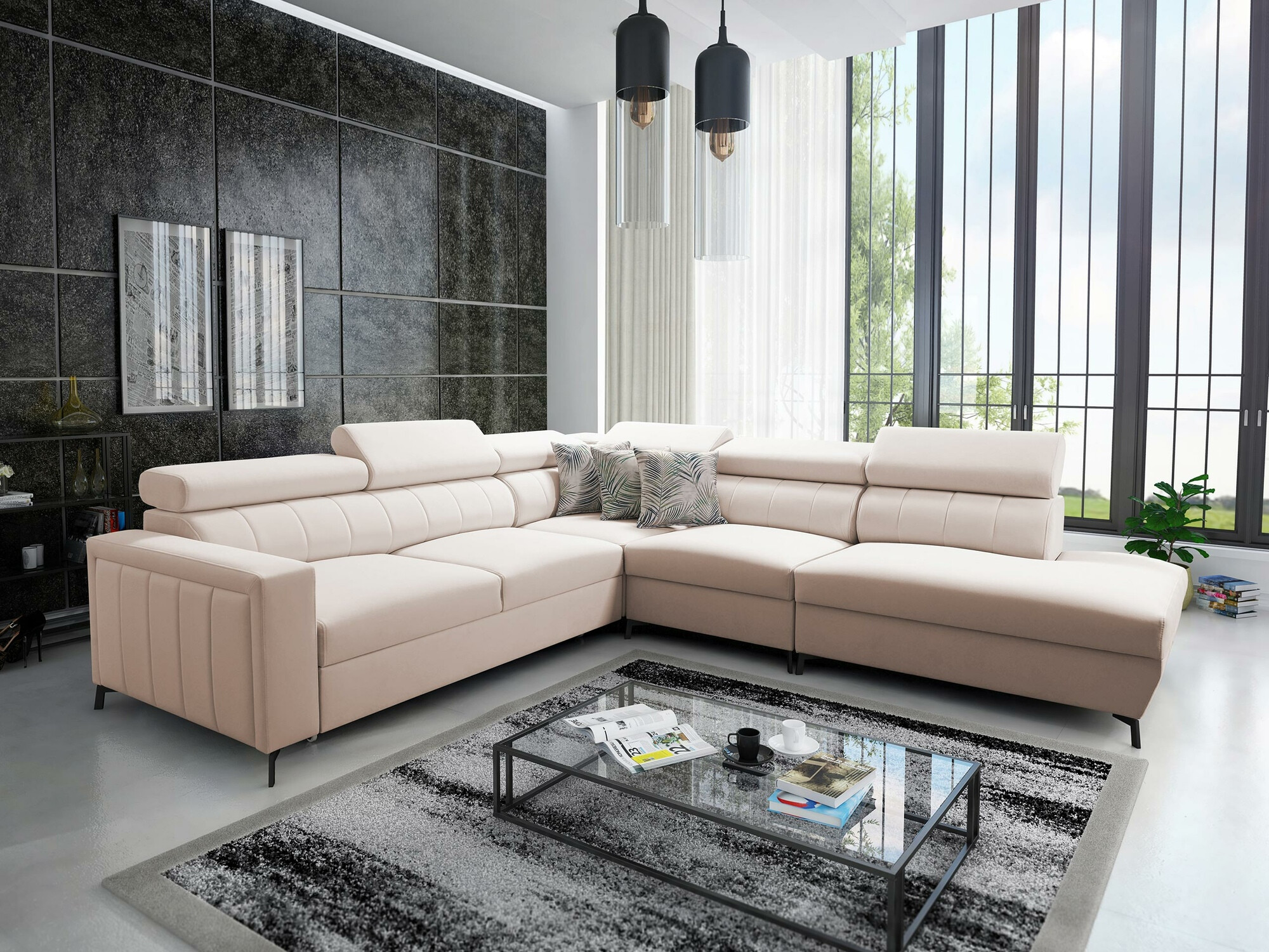 Ugaona sofa Sarasota 156 (Mono 231 + Botanical 36)