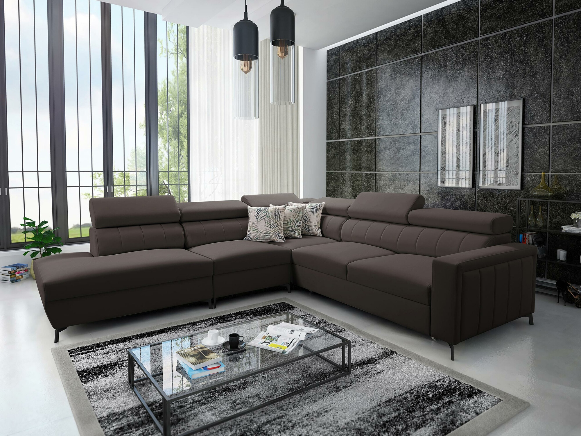 Ugaona sofa Sarasota 156 (Mono 234 + Botanical 36)