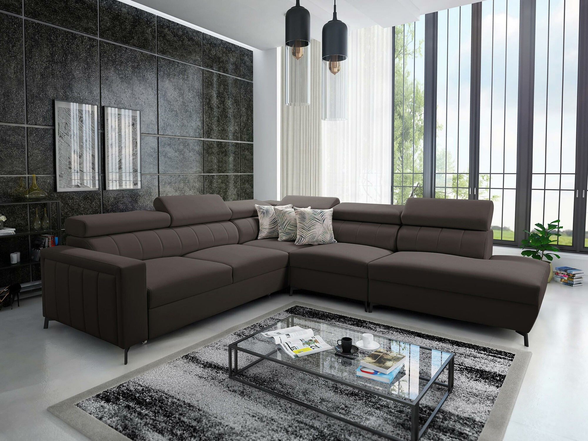 Ugaona sofa Sarasota 156 (Mono 234 + Botanical 36)