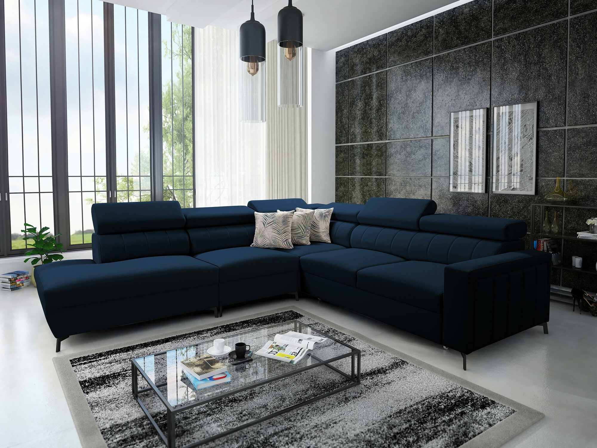 Ugaona sofa Sarasota 156 (Mono 242 + Botanical 36)