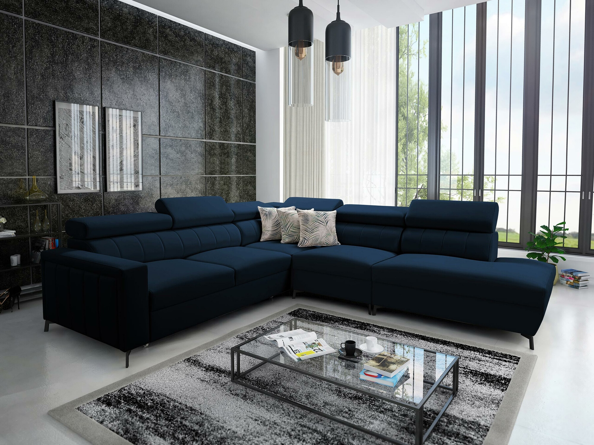 Ugaona sofa Sarasota 156 (Mono 242 + Botanical 36)