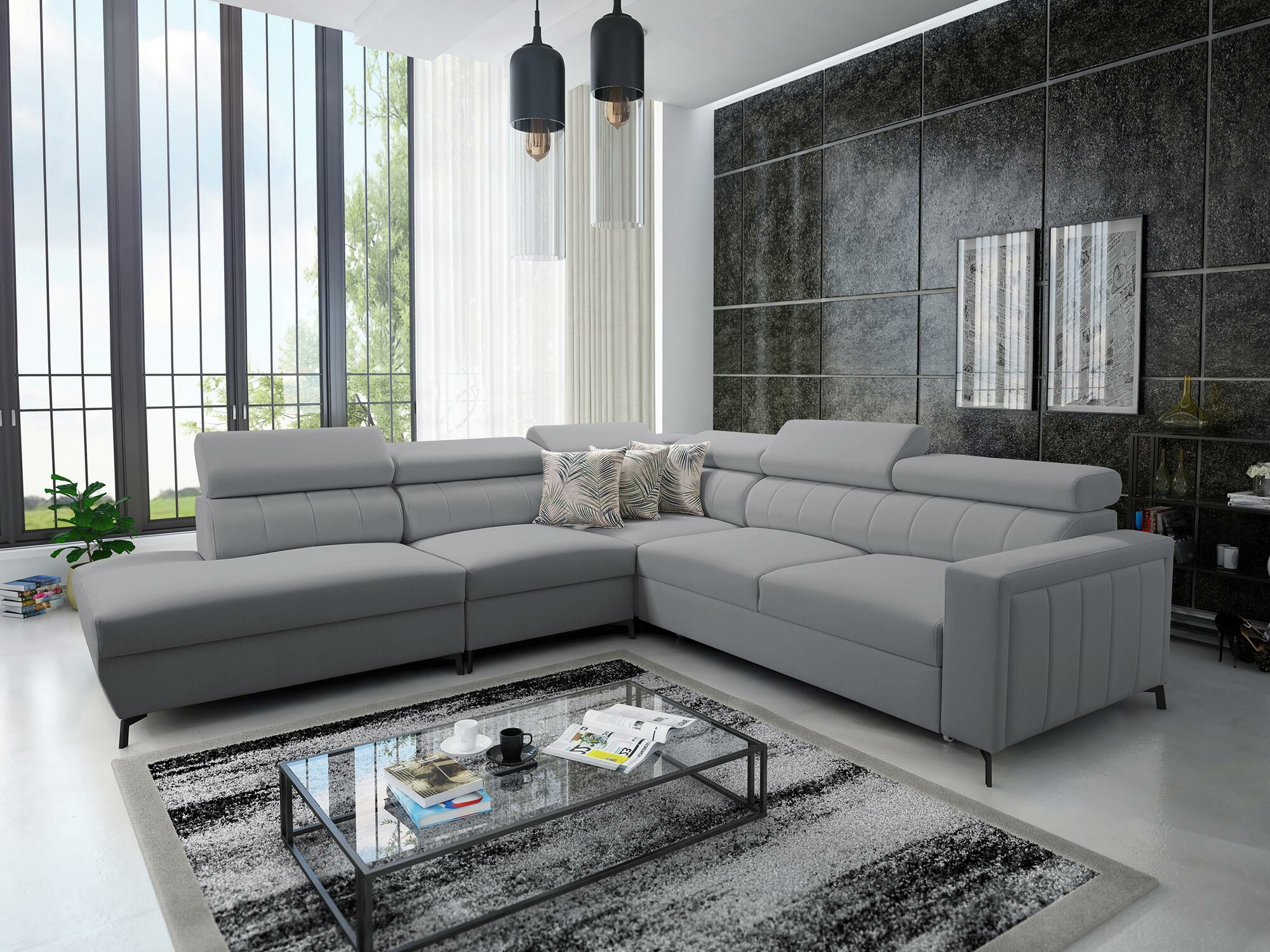 Ugaona sofa Sarasota 156 (Mono 244 + Botanical 36)