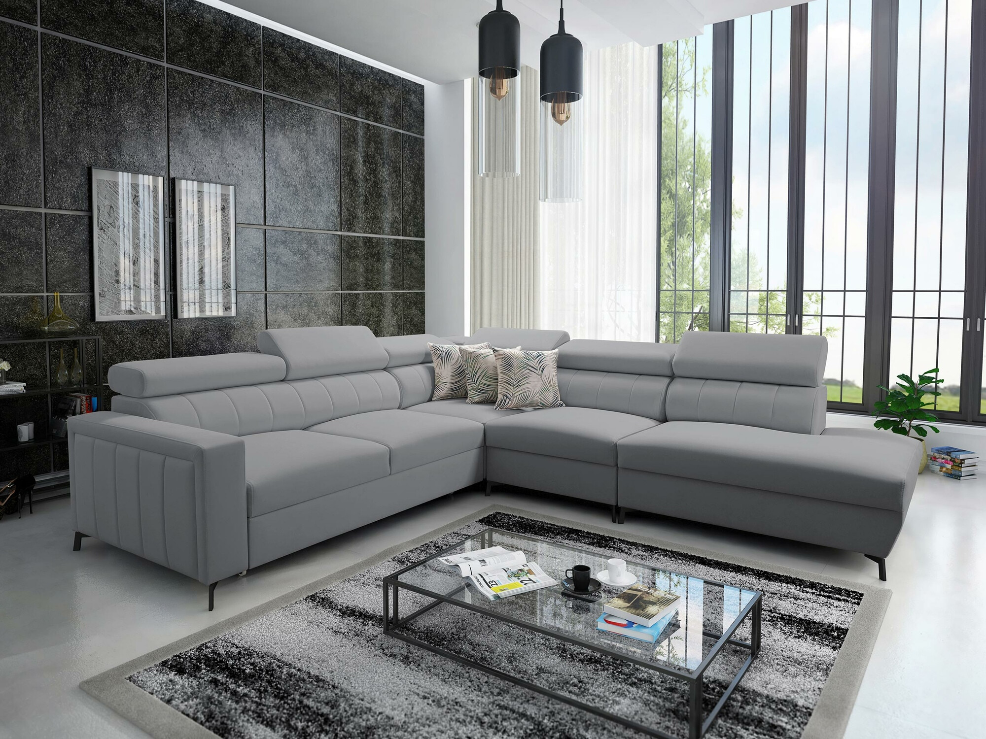 Ugaona sofa Sarasota 156 (Mono 244 + Botanical 36)