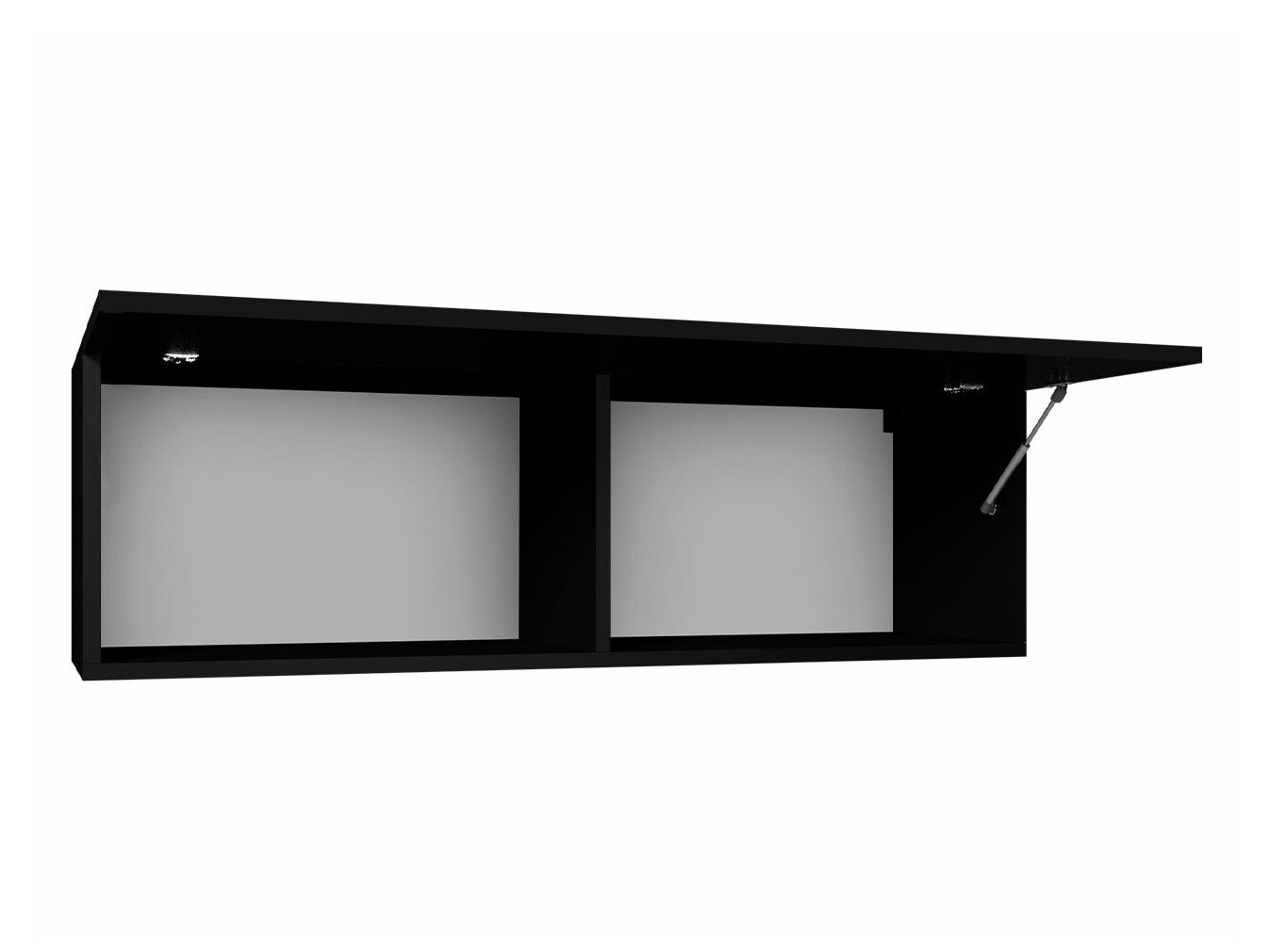 Zidni ormarić Tivdalu 101 (Crno + Sjajno crna)