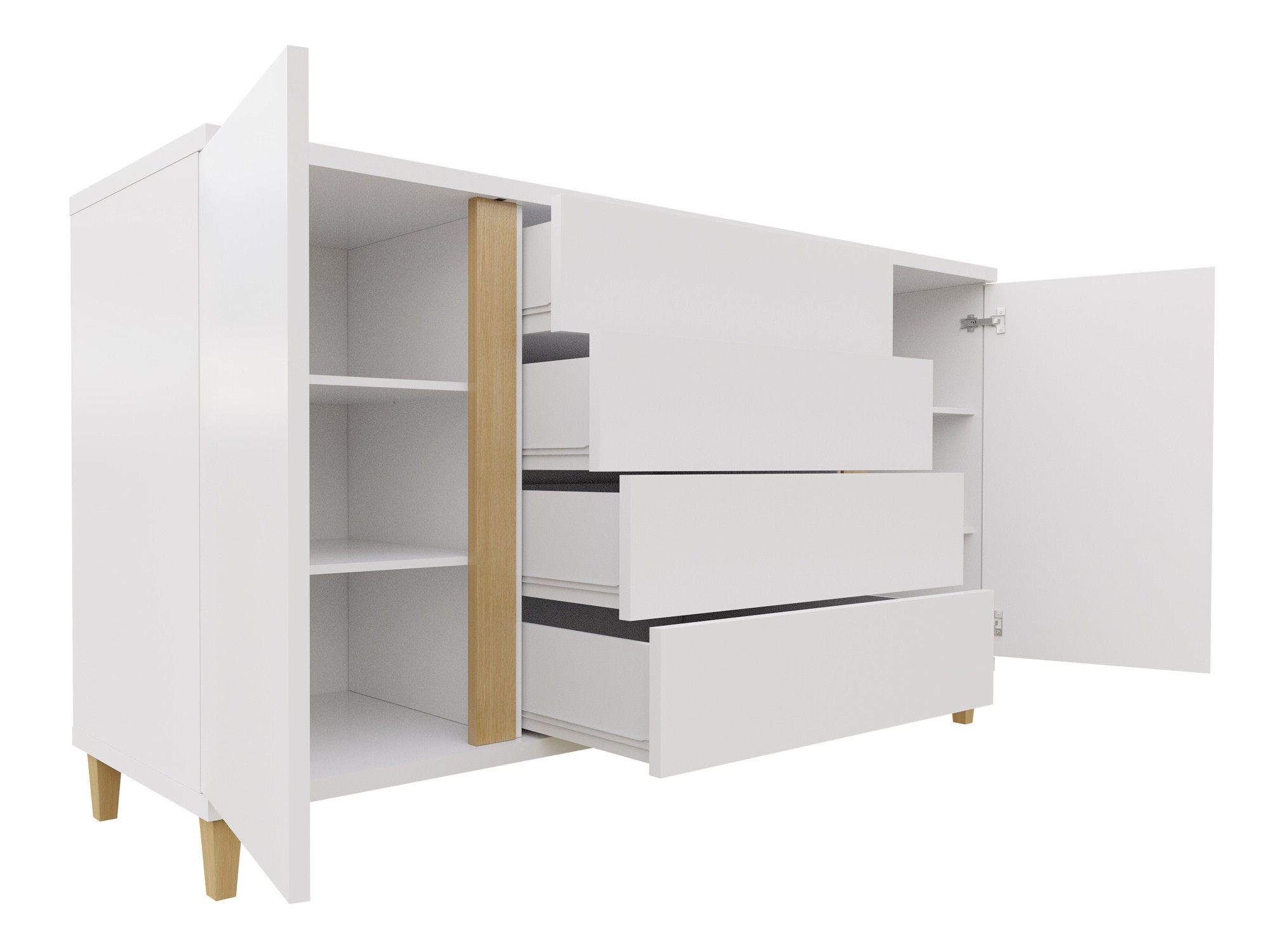 Komoda Florem (Belo + Sjajno belo)