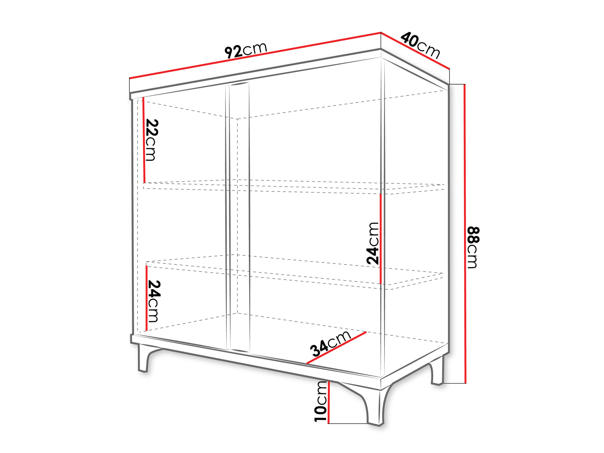 Ormarić Livseri 102 (Belo + Sjajno belo + Crna visoki sjaj)