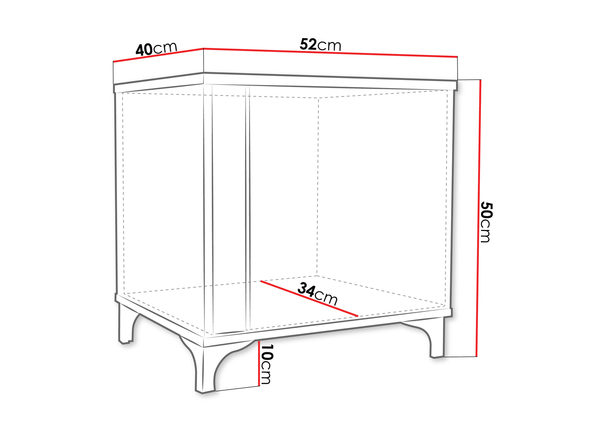 Noćni ormarić Florem (Belo + Sjajno belo + Svetlo drvo)