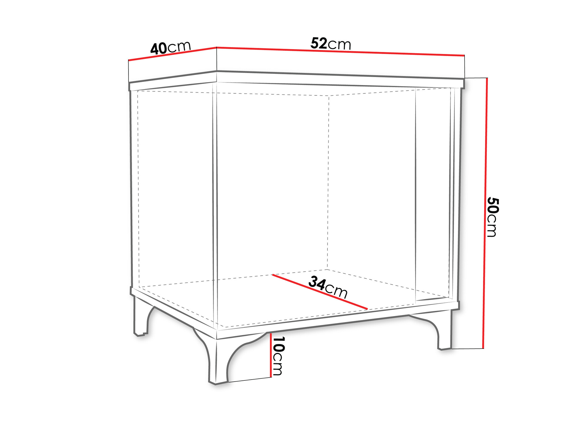 Noćni ormarić Florem I (Belo + Sjajno belo + Svetlo drvo)