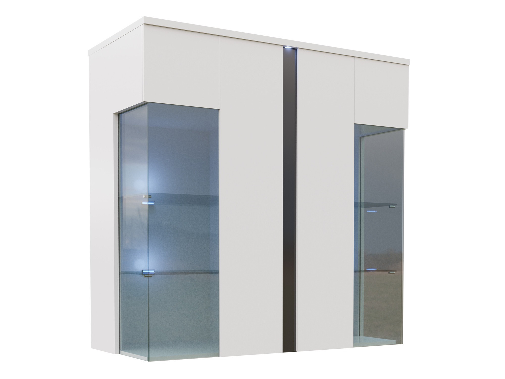 Ormarić Florem III (Belo + Sjajno belo + Sjajno crna)