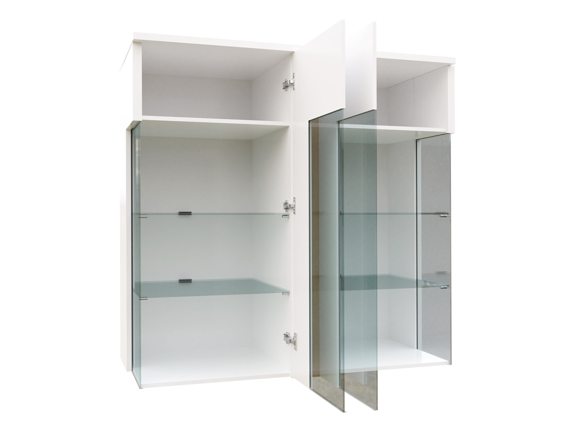 Ormarić Livseri 104 (Belo + Sjajno belo + Svetlo drvo)