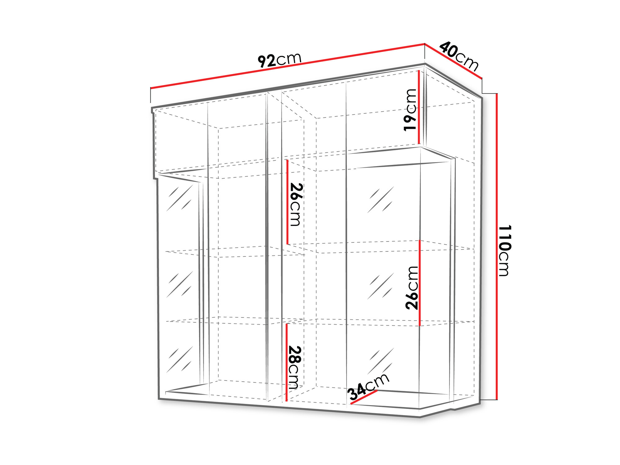 Ormarić Livseri 104 (Belo + Sjajno belo + Svetlo drvo)