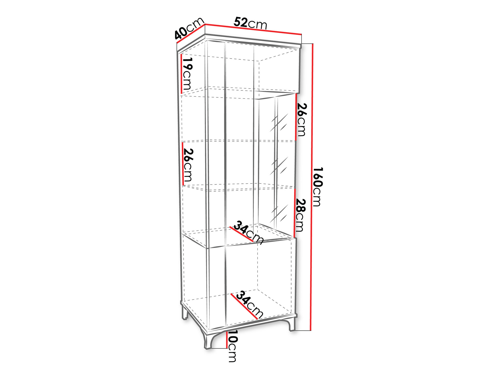 Polica Florem (Belo + Sjajno belo + Svetlo drvo)