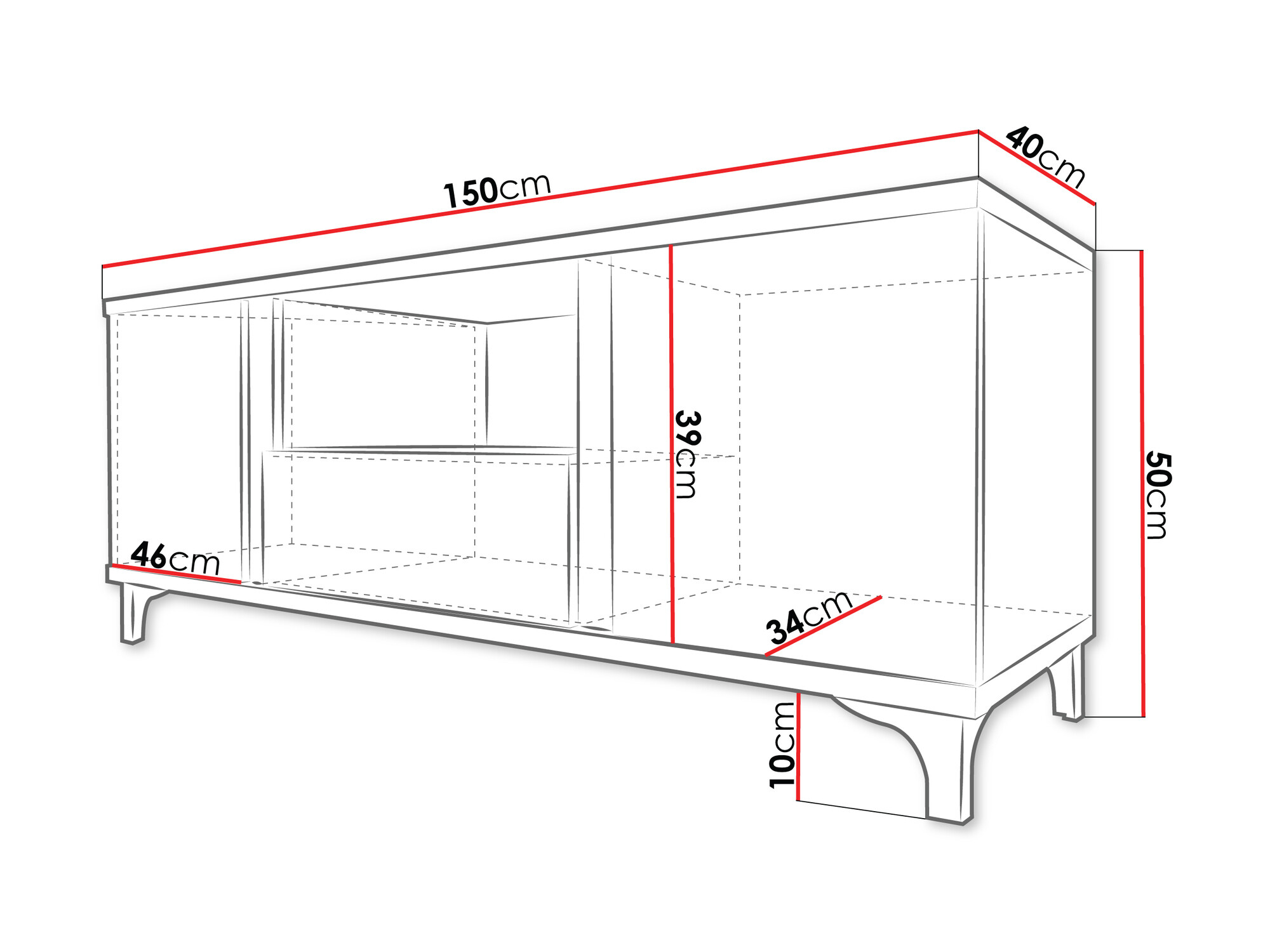 TV komoda Livseri 113 (Belo + Sjajno belo + Svetlo drvo)