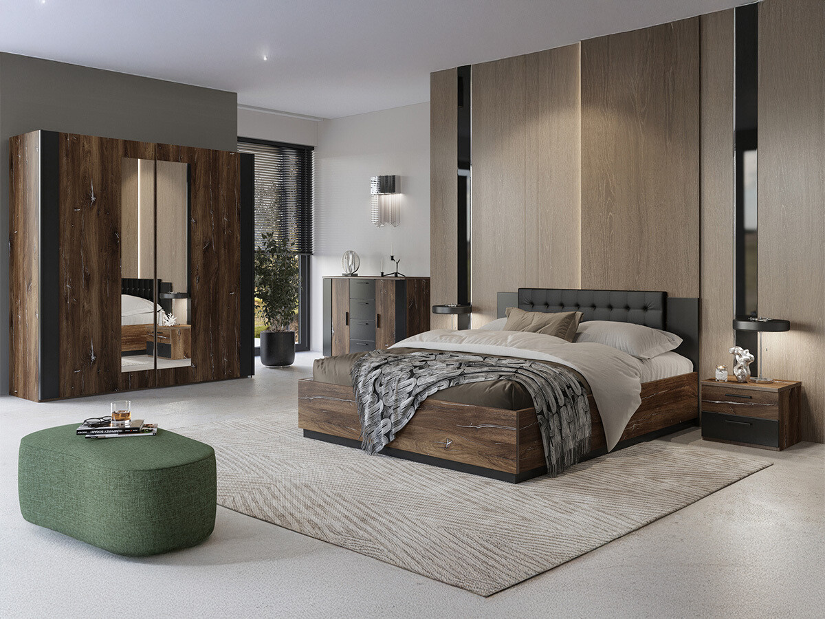 Krevet Felelie 112 (Tamus Flagstaf hrast + Srebrna)