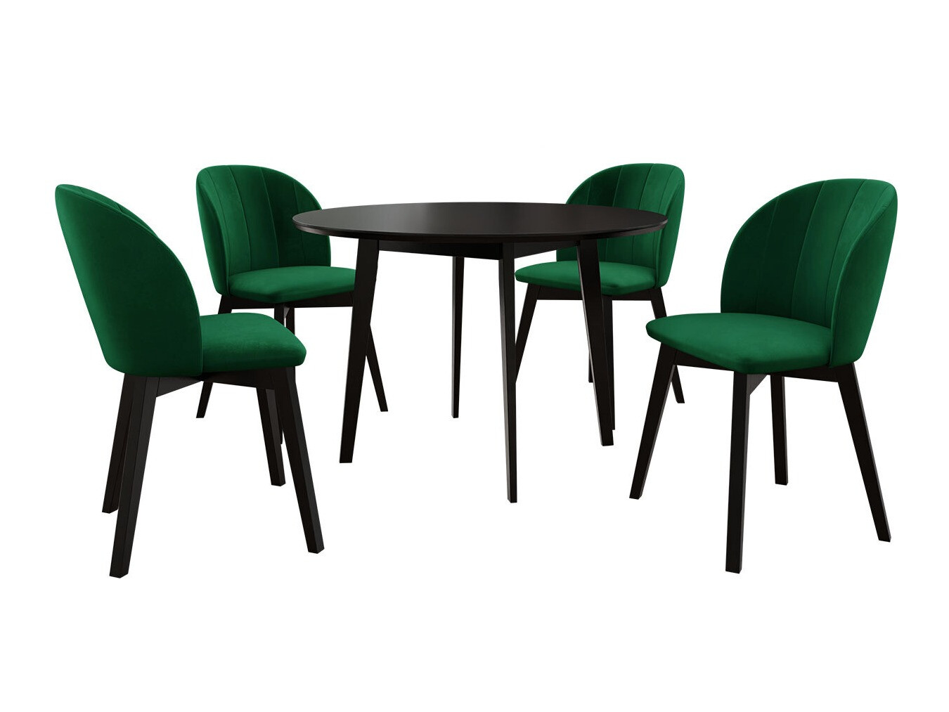 Trpezarijski set Racine 136 (Crno)