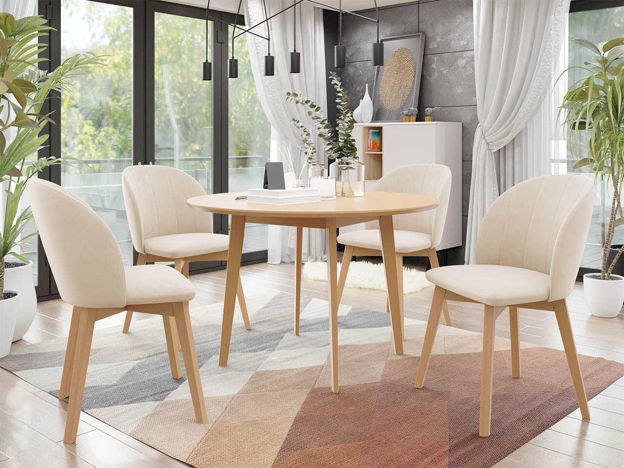 Trpezarijski set Racine 136 (Braon)