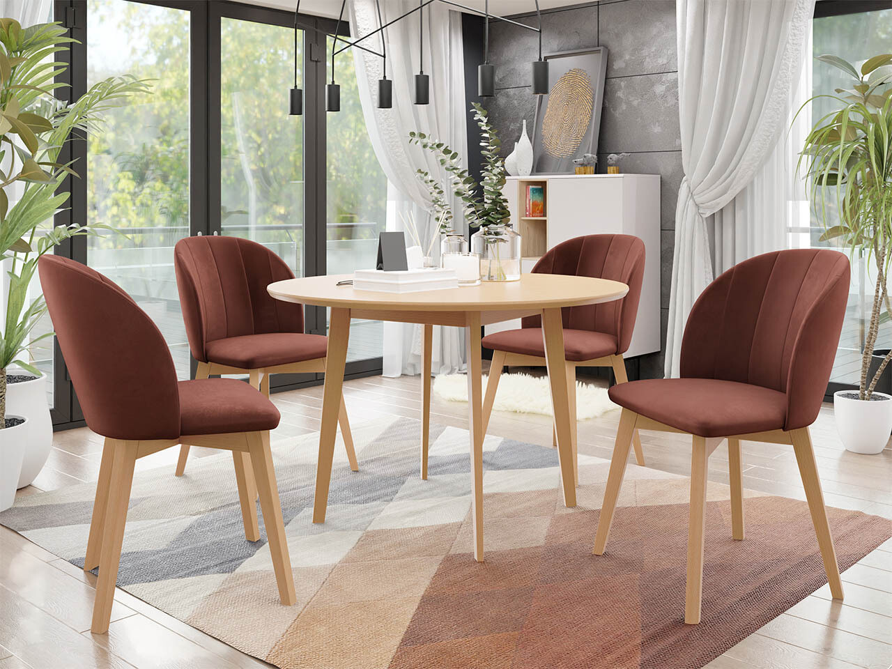 Trpezarijski set Racine 136 (Braon)