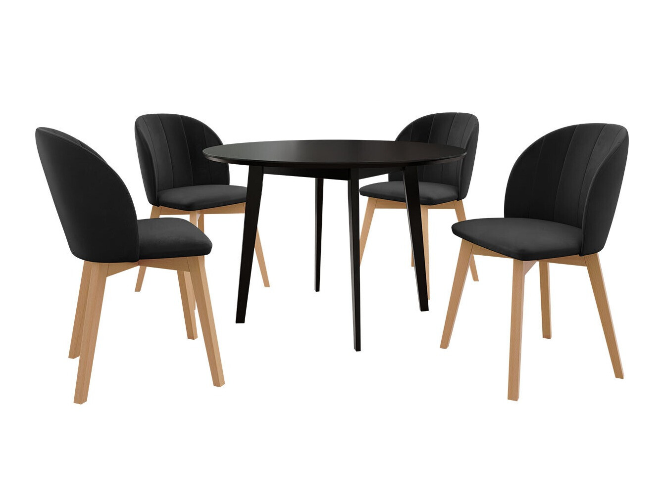 Trpezarijski set Racine 136 (Crno)