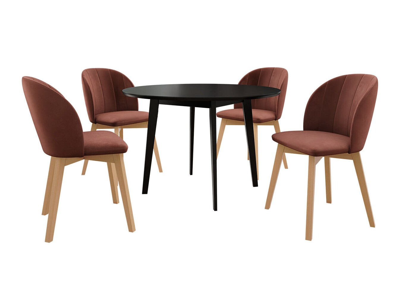 Trpezarijski set Racine 136 (Crno)